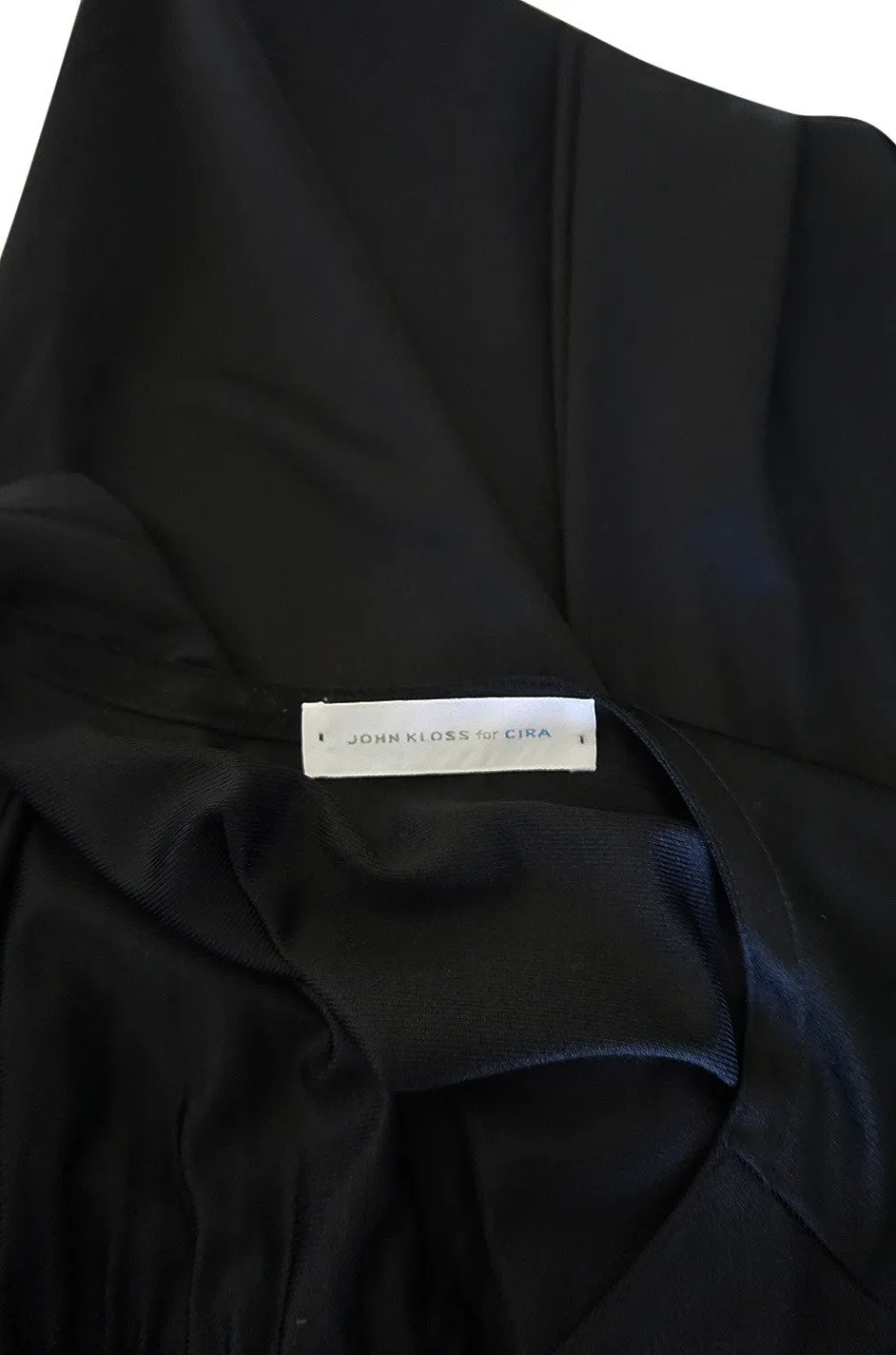 1970s John Kloss Black Nylon Tabard Open Side Dress