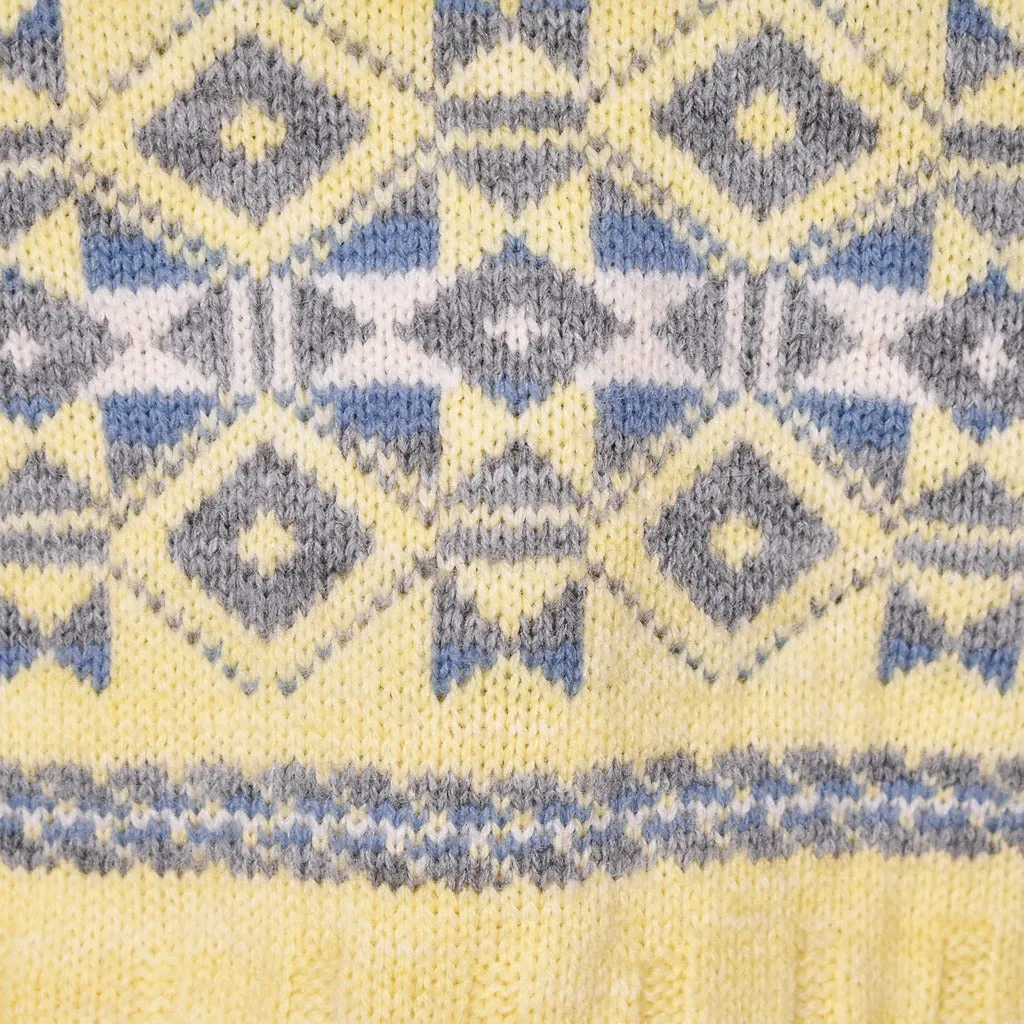 1980s Vintage Grey & Blue Cream Sweater