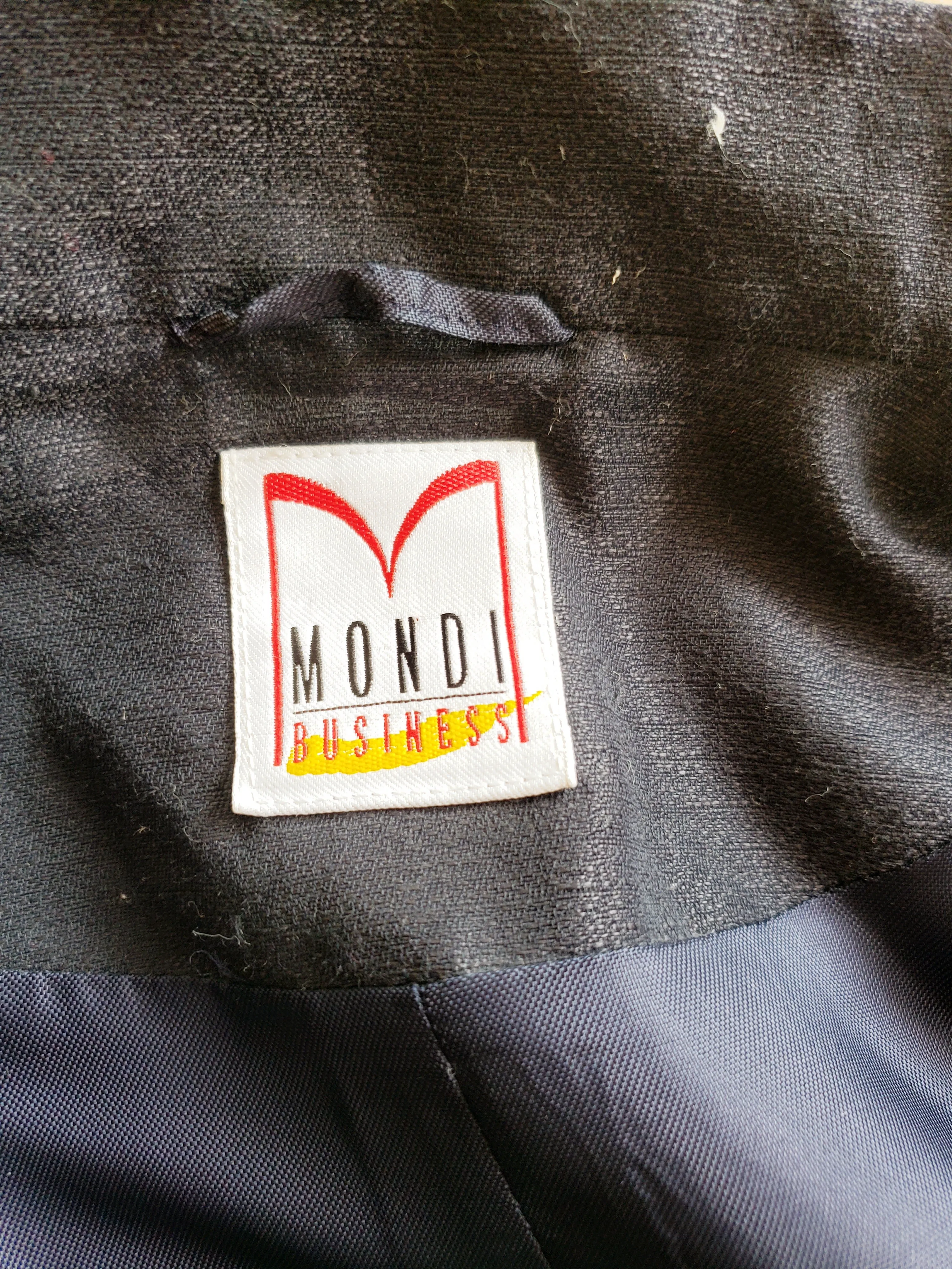 1990s Black Long Blazer Mondi / 90s Button Down Minimalist Hip Length Jacket Designer Large