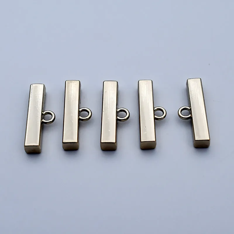 21mm Metal Rectangle Bar Gold Decorative Buttons for Coats 20pcs