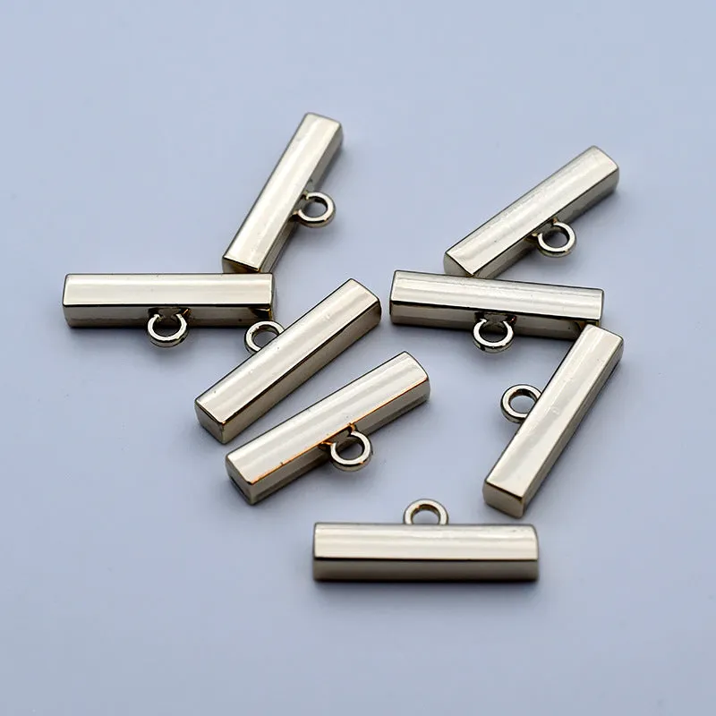 21mm Metal Rectangle Bar Gold Decorative Buttons for Coats 20pcs