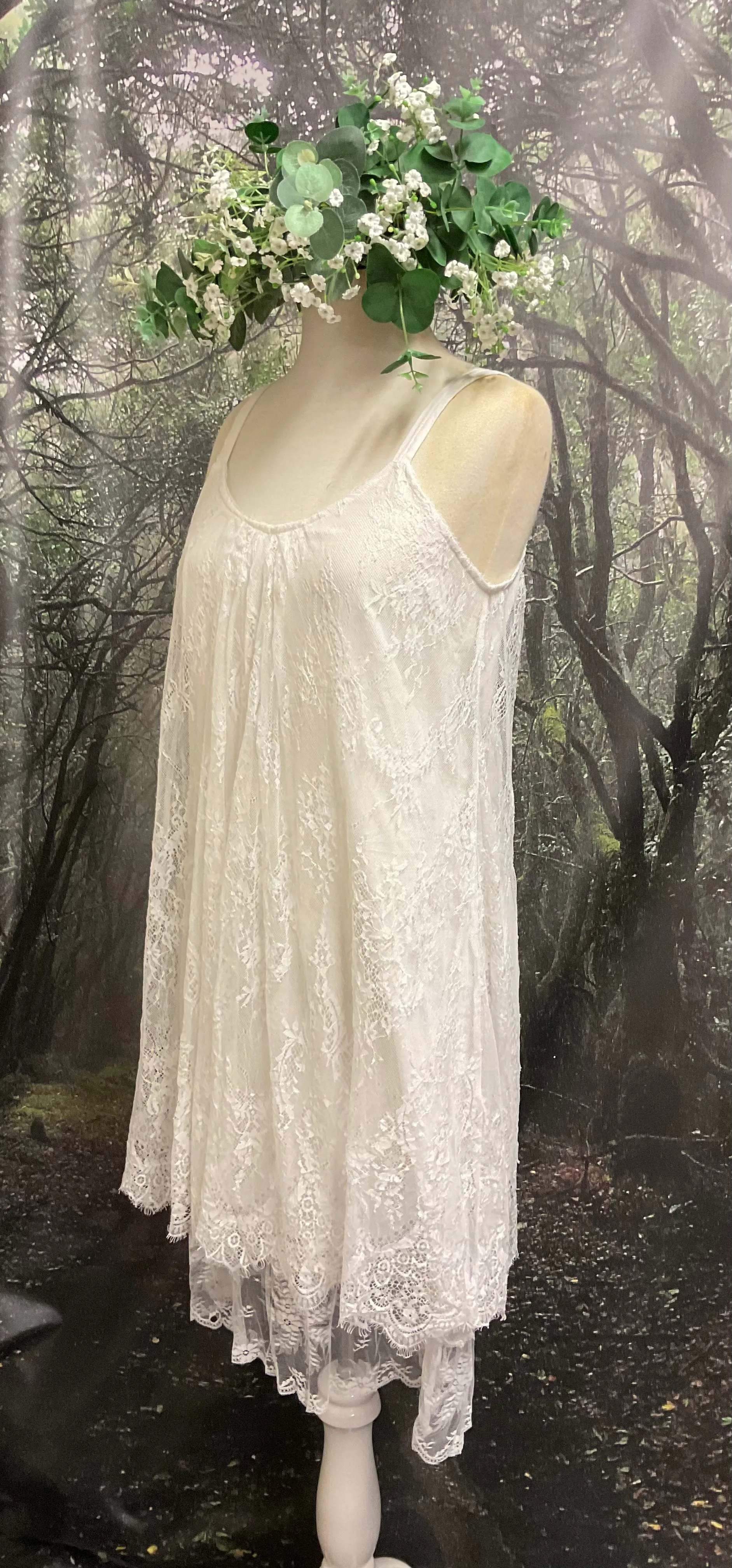 #5109 French lace slip dress