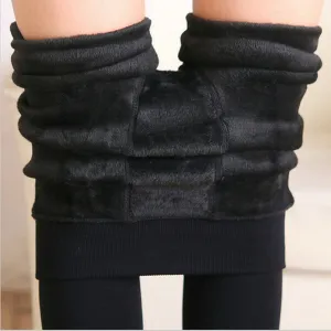 8 Colors S-XL Winter Plus Cashmere Leggings Woman Casual Warm Plus Size Faux Velvet Knitted Thick Slim Super Elastic Leggings