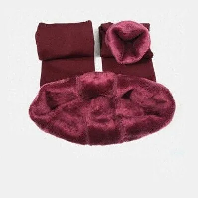 8 Colors S-XL Winter Plus Cashmere Leggings Woman Casual Warm Plus Size Faux Velvet Knitted Thick Slim Super Elastic Leggings