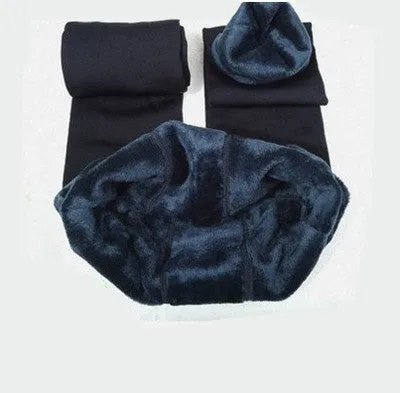 8 Colors S-XL Winter Plus Cashmere Leggings Woman Casual Warm Plus Size Faux Velvet Knitted Thick Slim Super Elastic Leggings