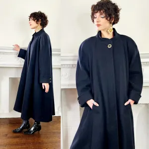 80s Black Wool Swing Coat by Worthington Woman Plus Size XXL