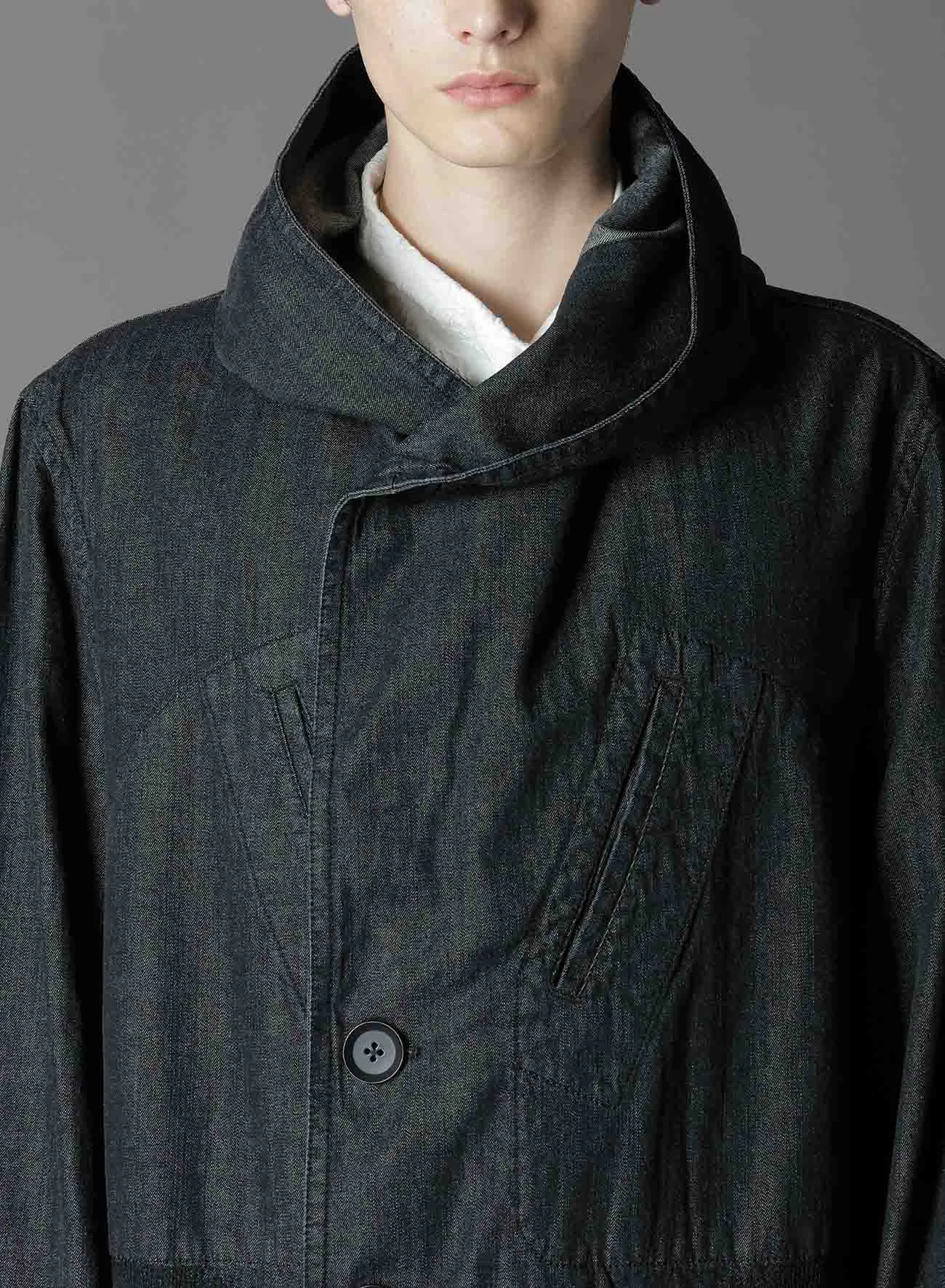 8OZ DENIM   DUNGAREE HOODED COATS WITH POCKETS
