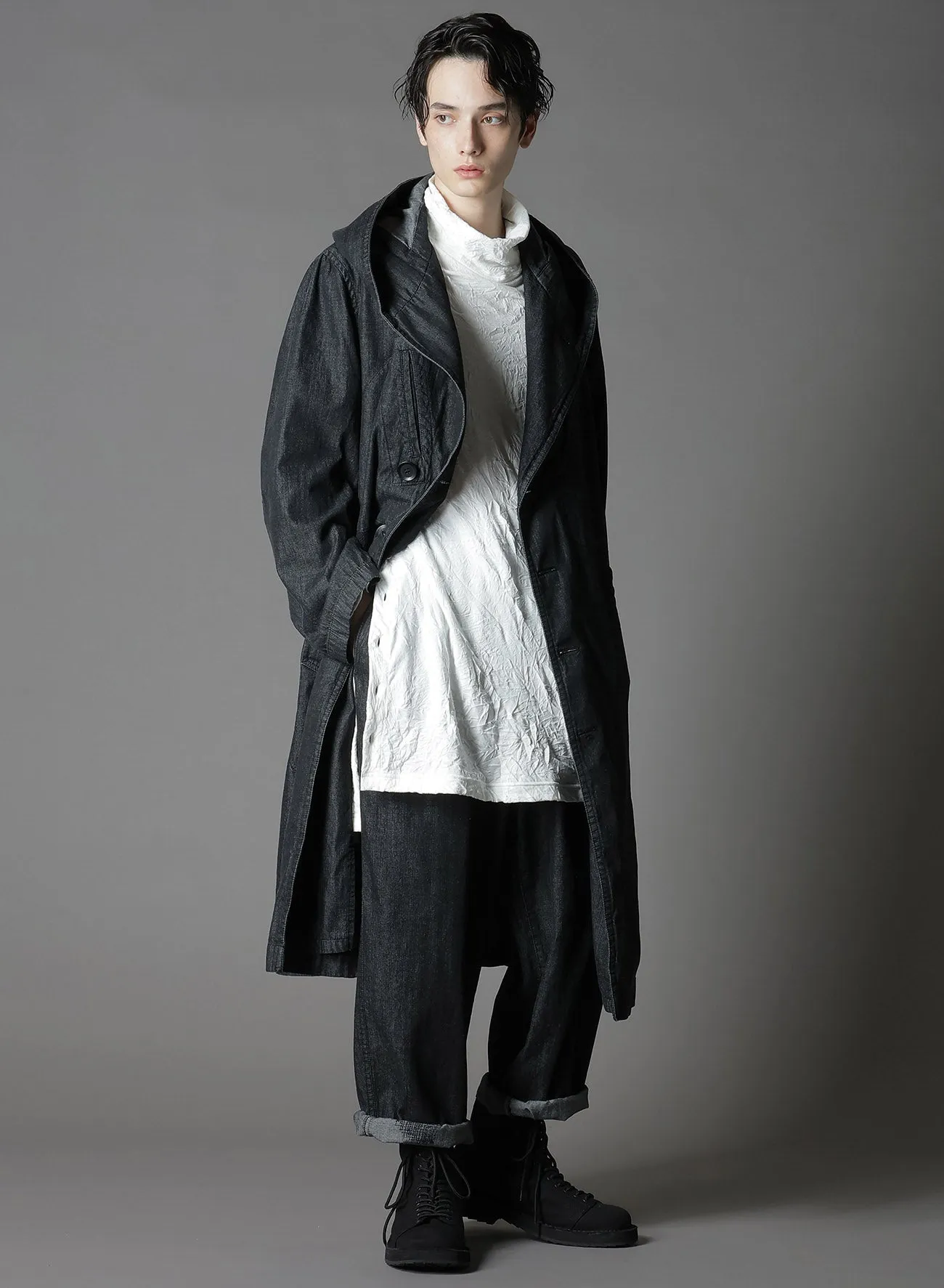 8OZ DENIM   DUNGAREE HOODED COATS WITH POCKETS