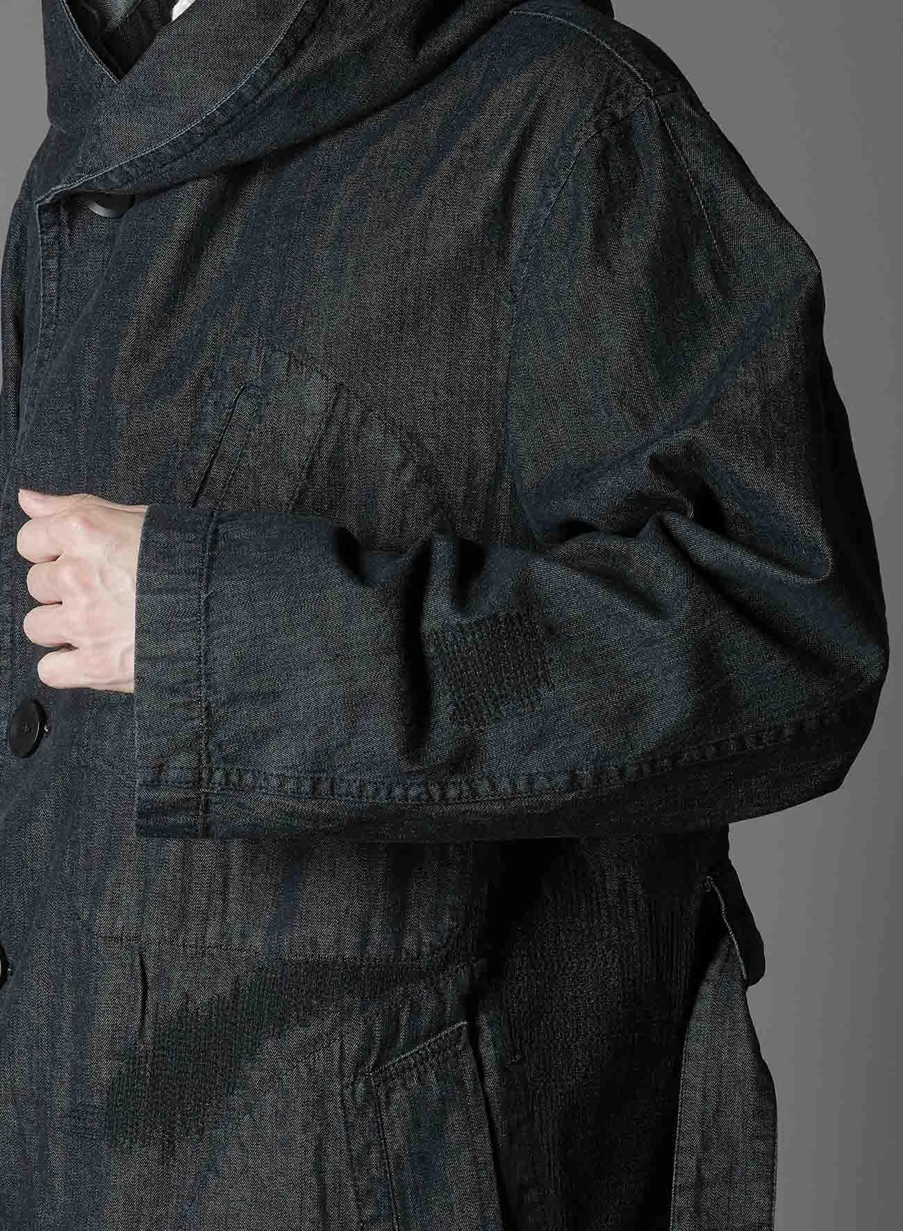 8OZ DENIM   DUNGAREE HOODED COATS WITH POCKETS