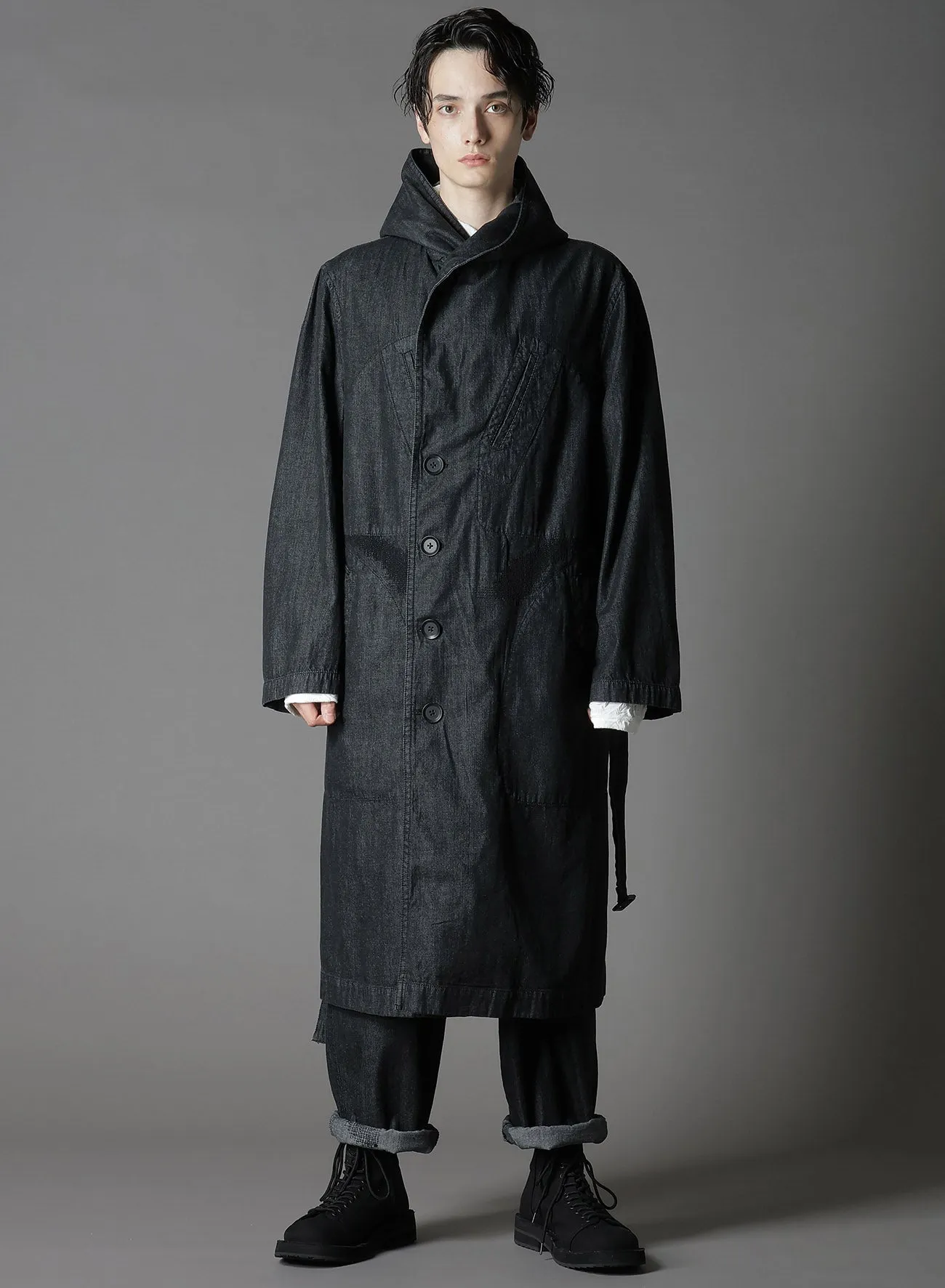 8OZ DENIM   DUNGAREE HOODED COATS WITH POCKETS