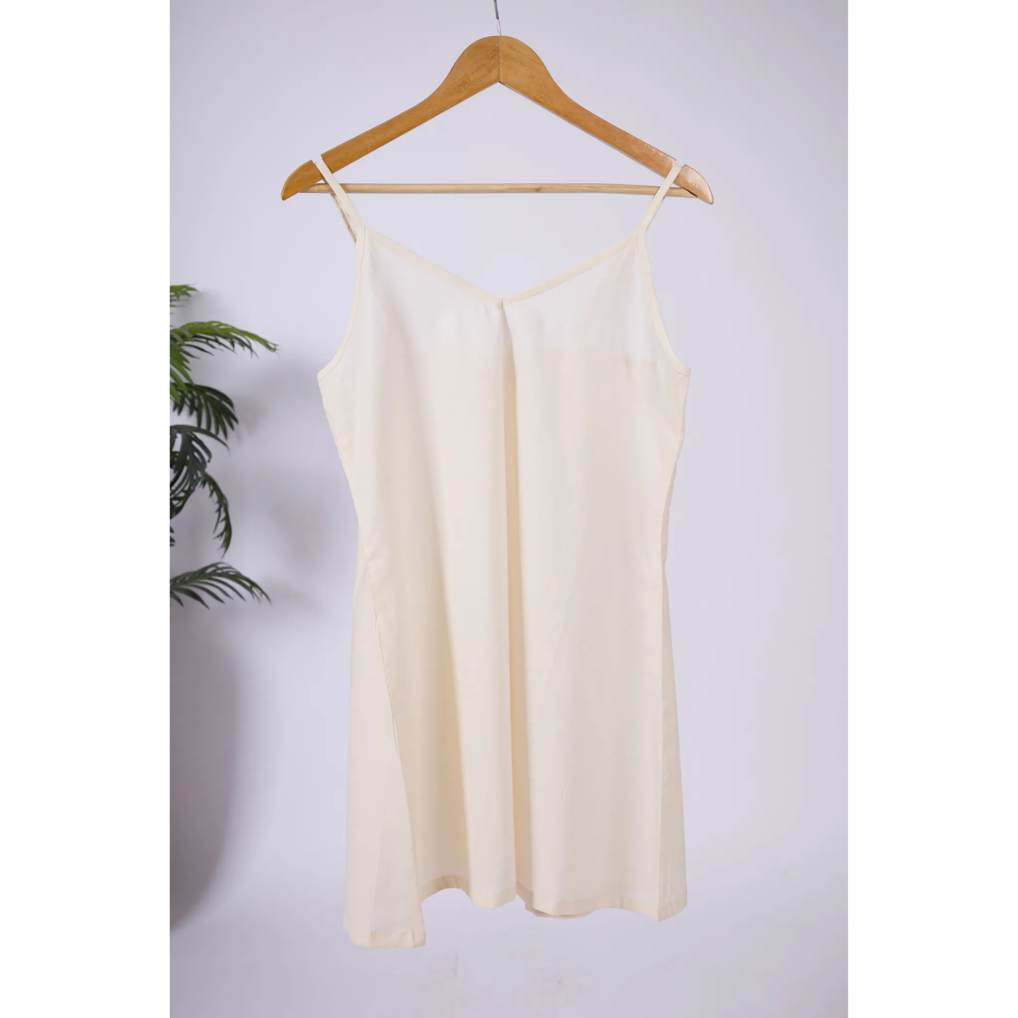 A-Line Ivory Skin Tone Cotton Slip for Dresses