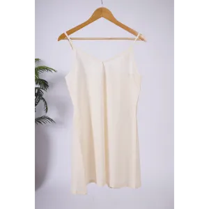 A-Line Ivory Skin Tone Cotton Slip for Dresses