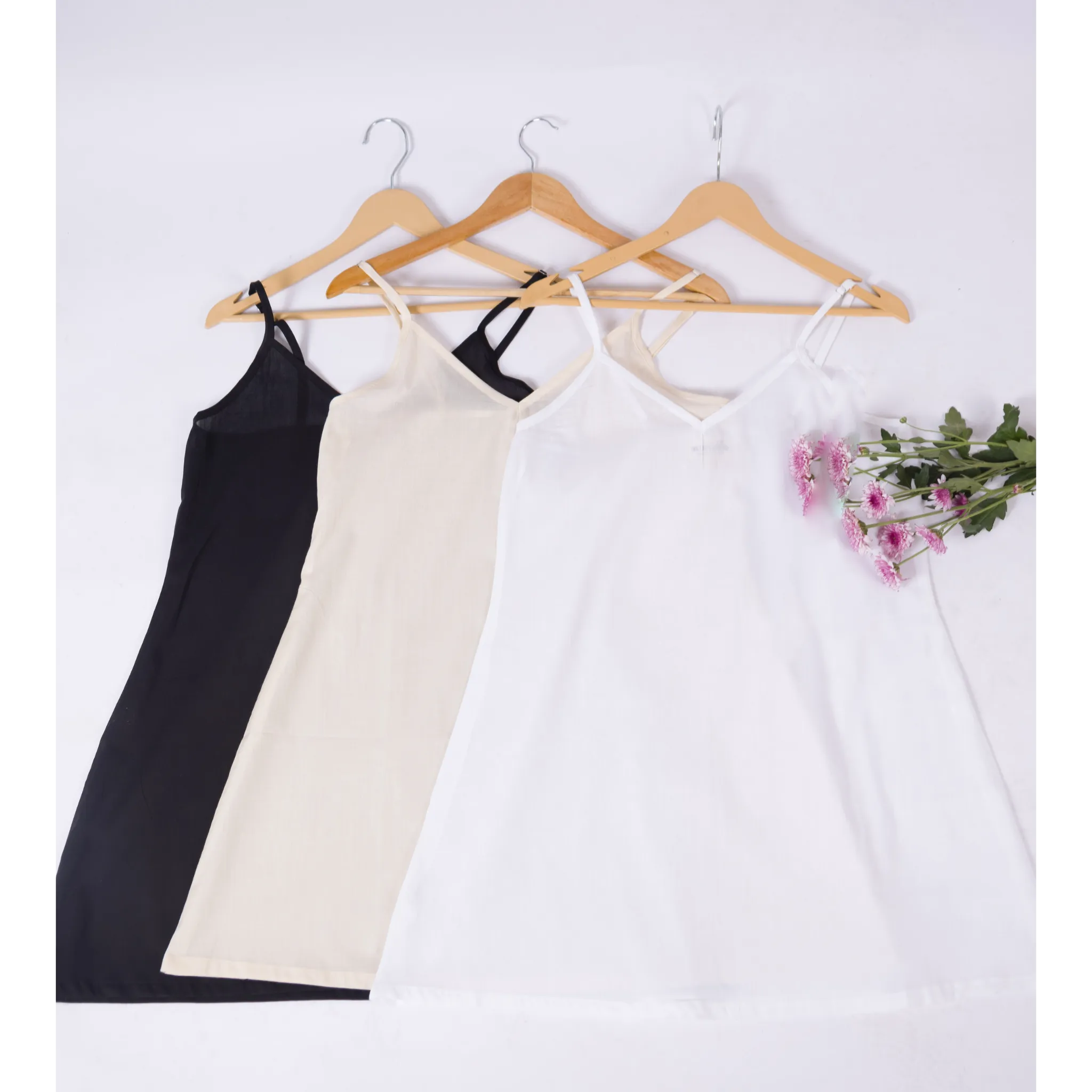 A-Line Ivory Skin Tone Cotton Slip for Dresses