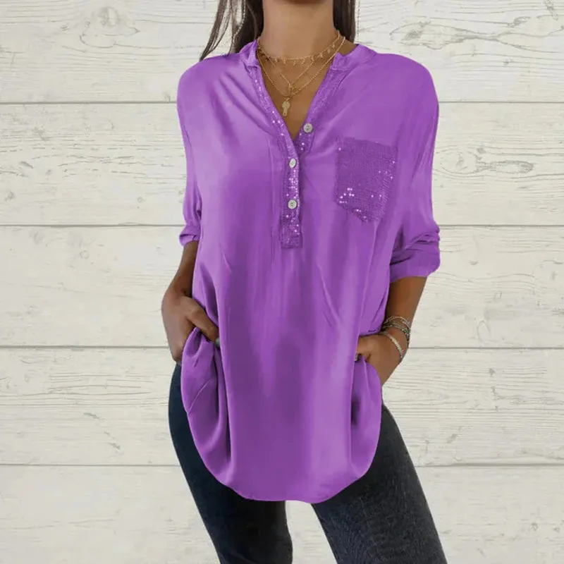Abenis - Glamorous Paillettes Top for Women