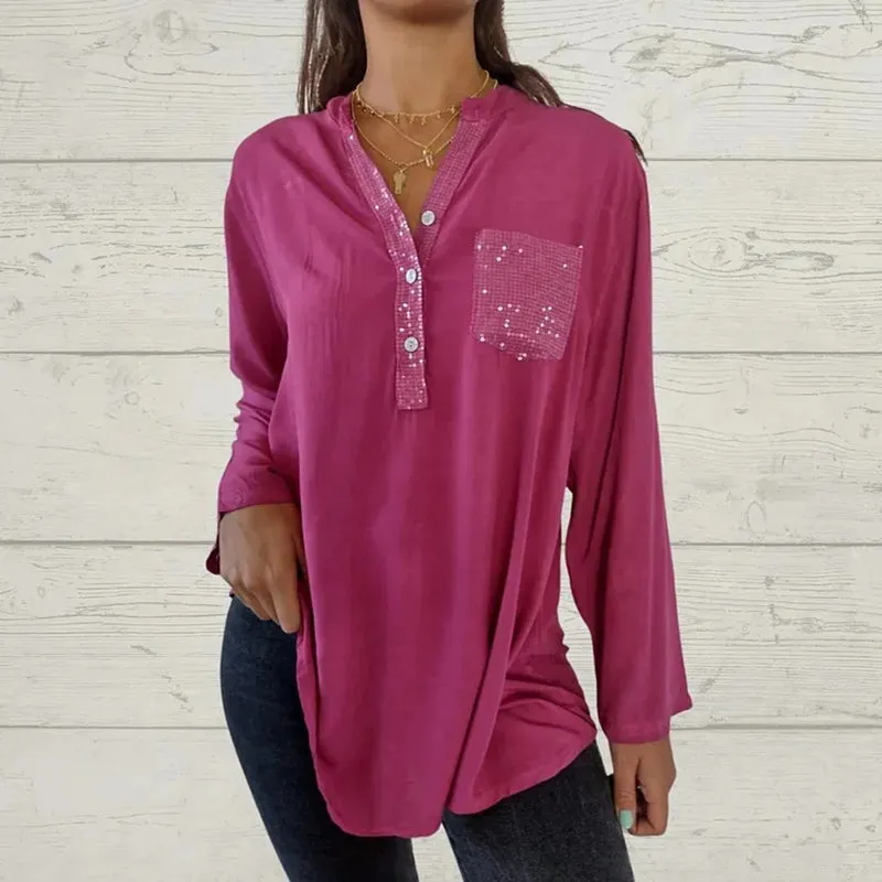Abenis - Glamorous Paillettes Top for Women