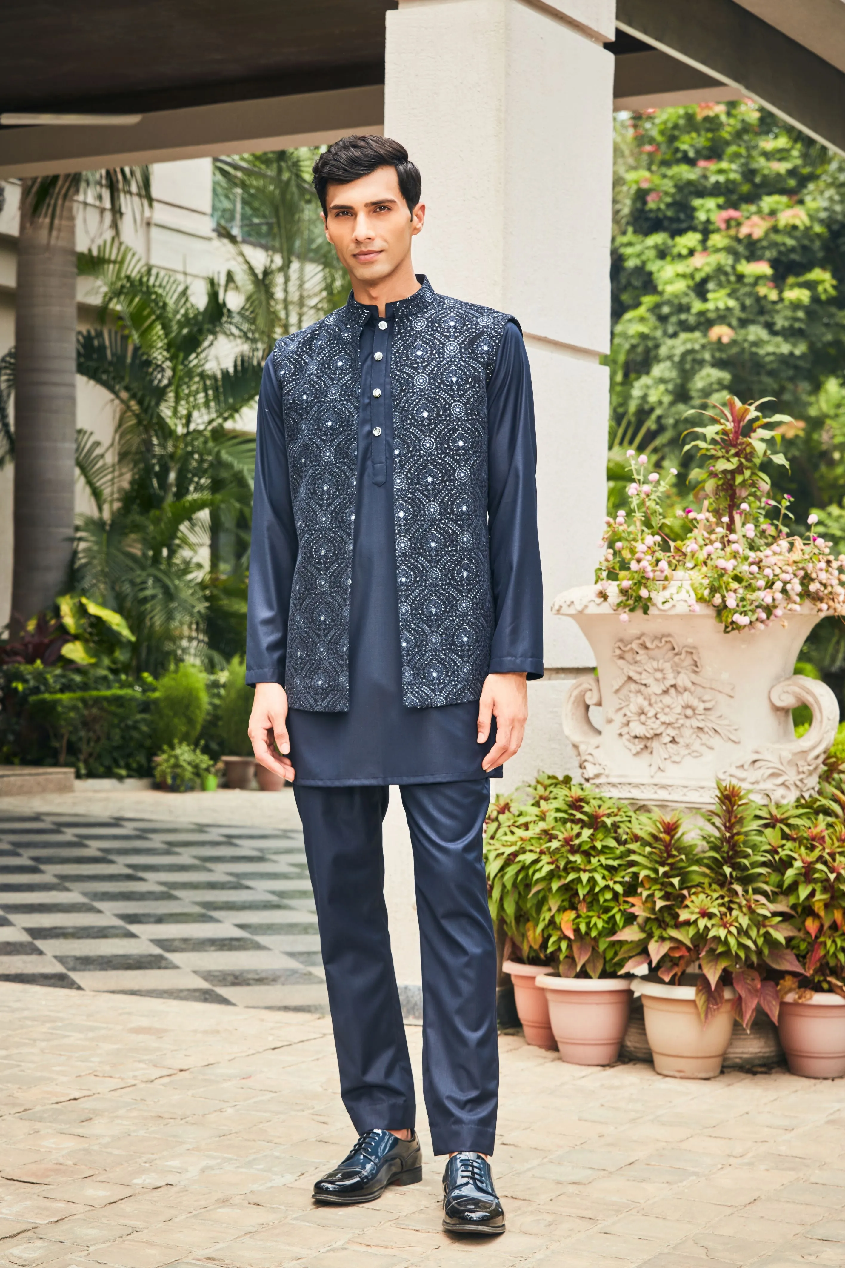 Ahi Open Nehru Jacket Set