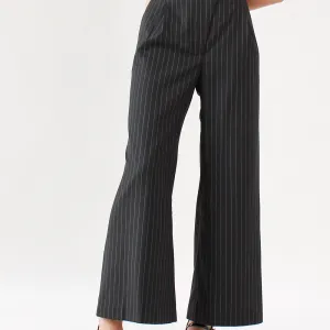 Ahkeke  Full Length Flare Black Trousers