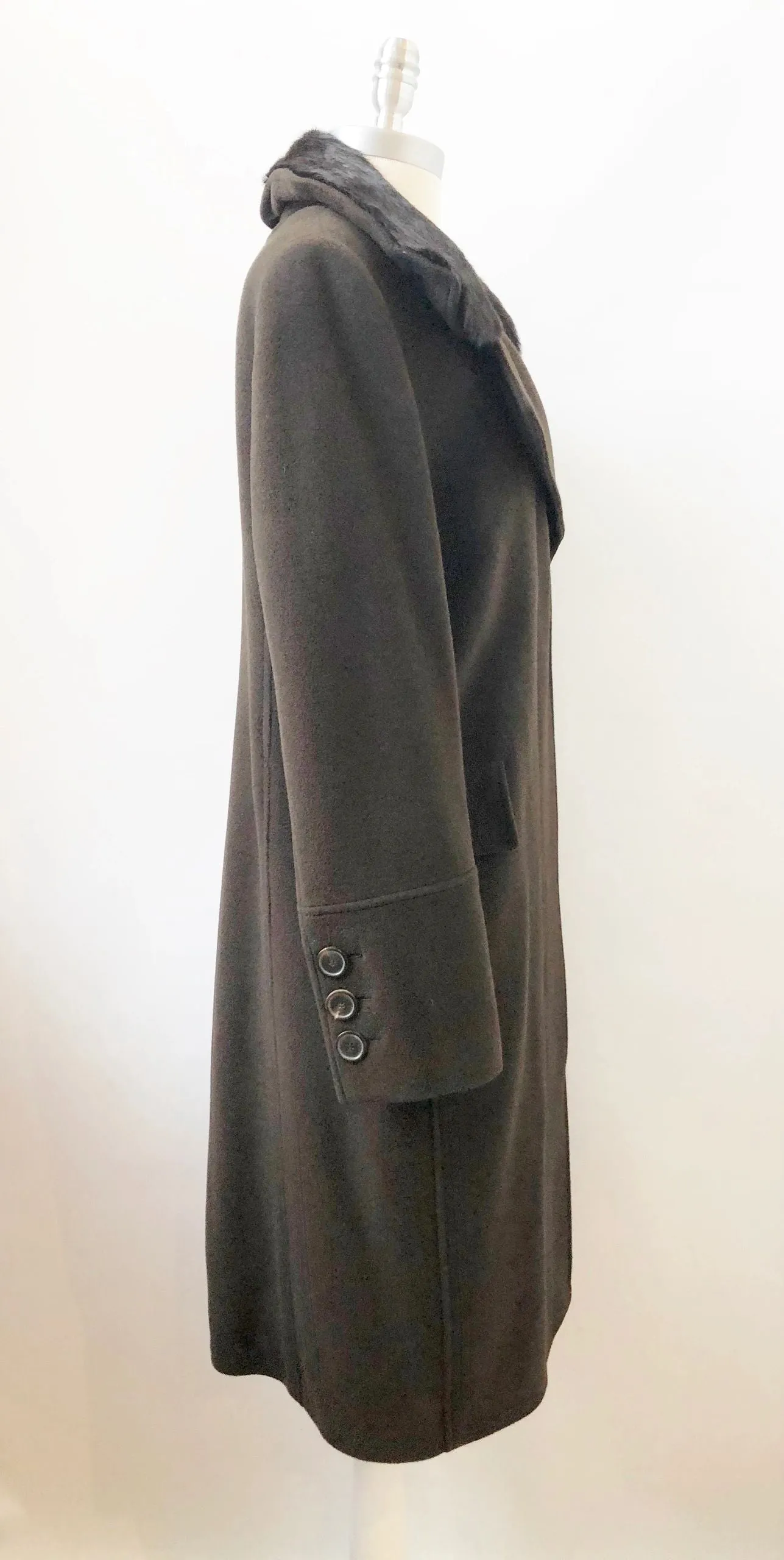 Akris Punto Wool Coat With Fur Collar Size 10