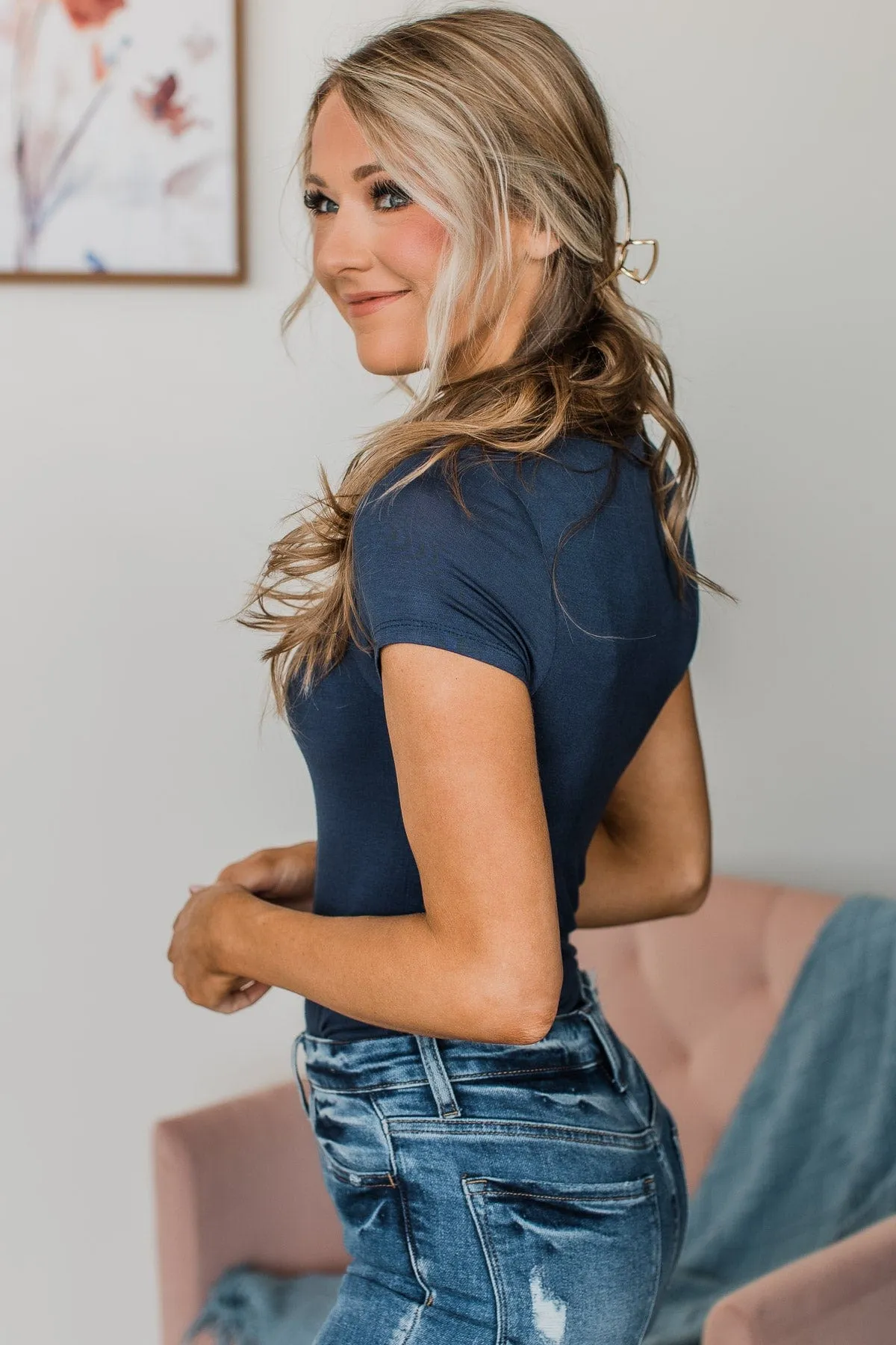 Always In Your Heart Bodysuit- Navy