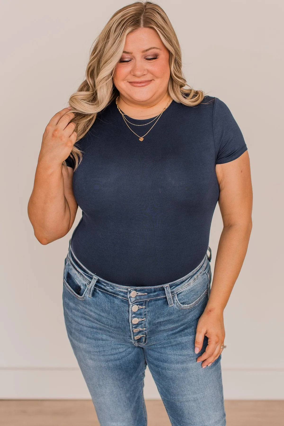 Always In Your Heart Bodysuit- Navy