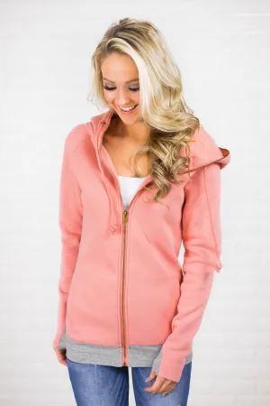 Ampersand Ave. Soft Pink Zip-Up Hoodie