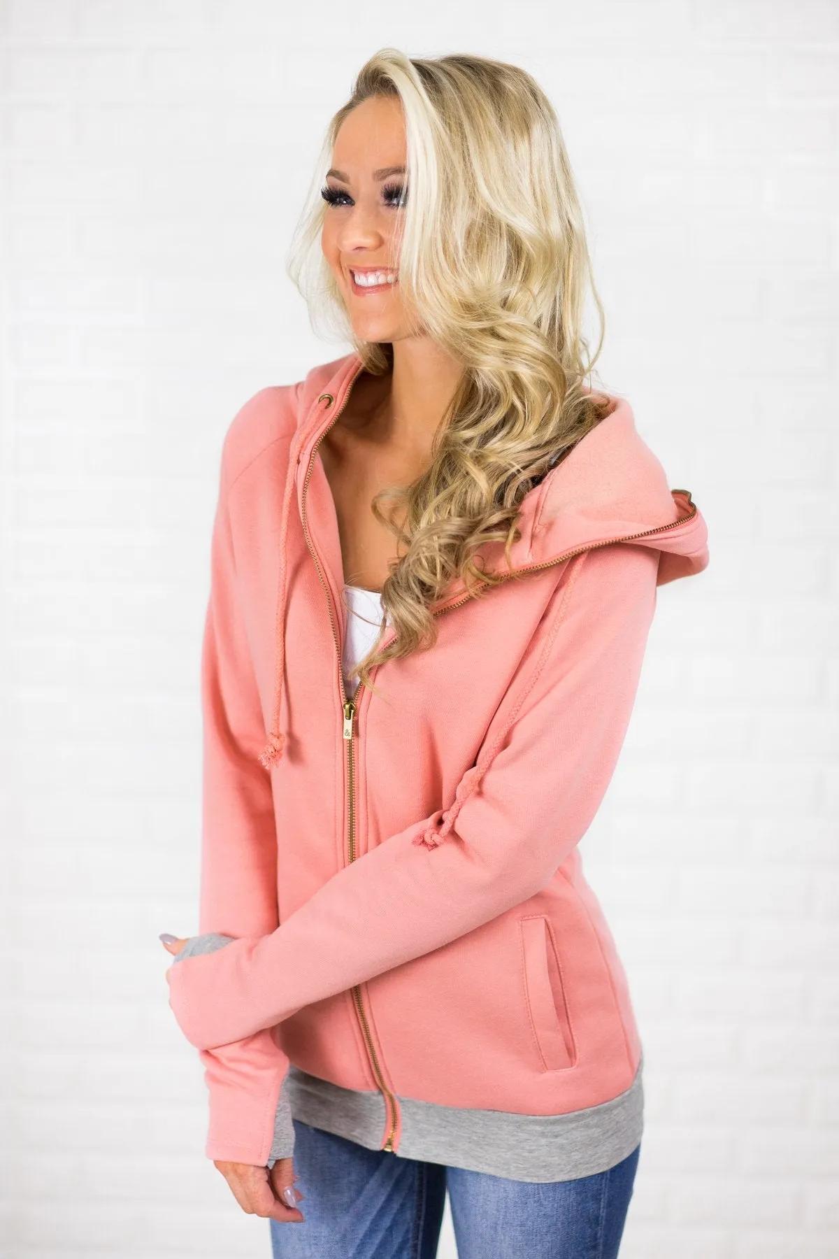 Ampersand Ave. Soft Pink Zip-Up Hoodie