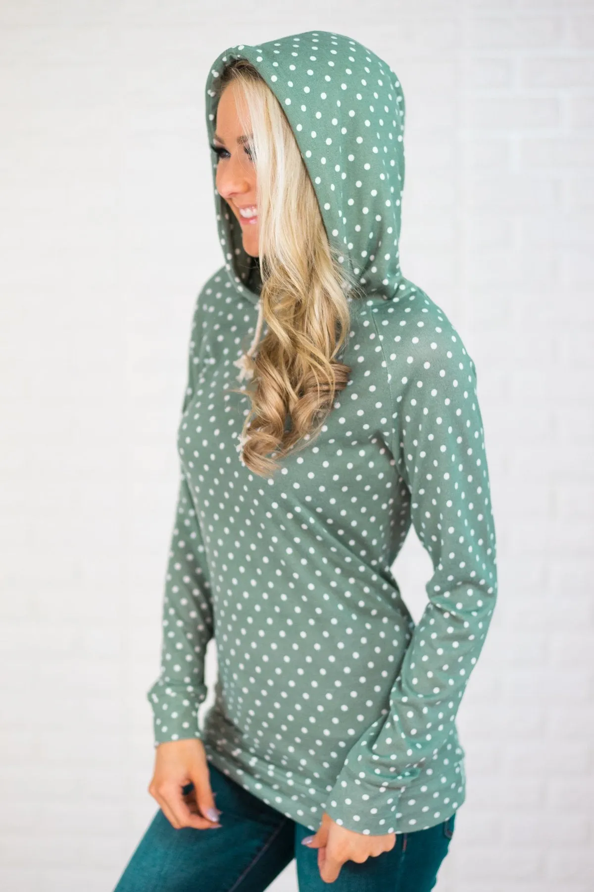 Ampersand Avenue Mint Polka Dot Hoodie