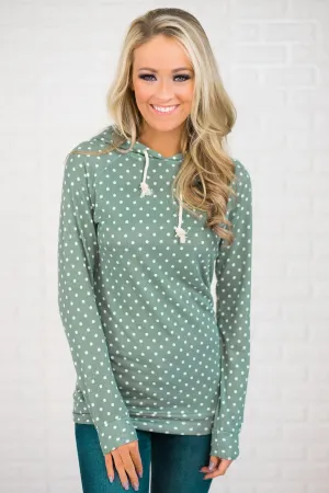 Ampersand Avenue Mint Polka Dot Hoodie