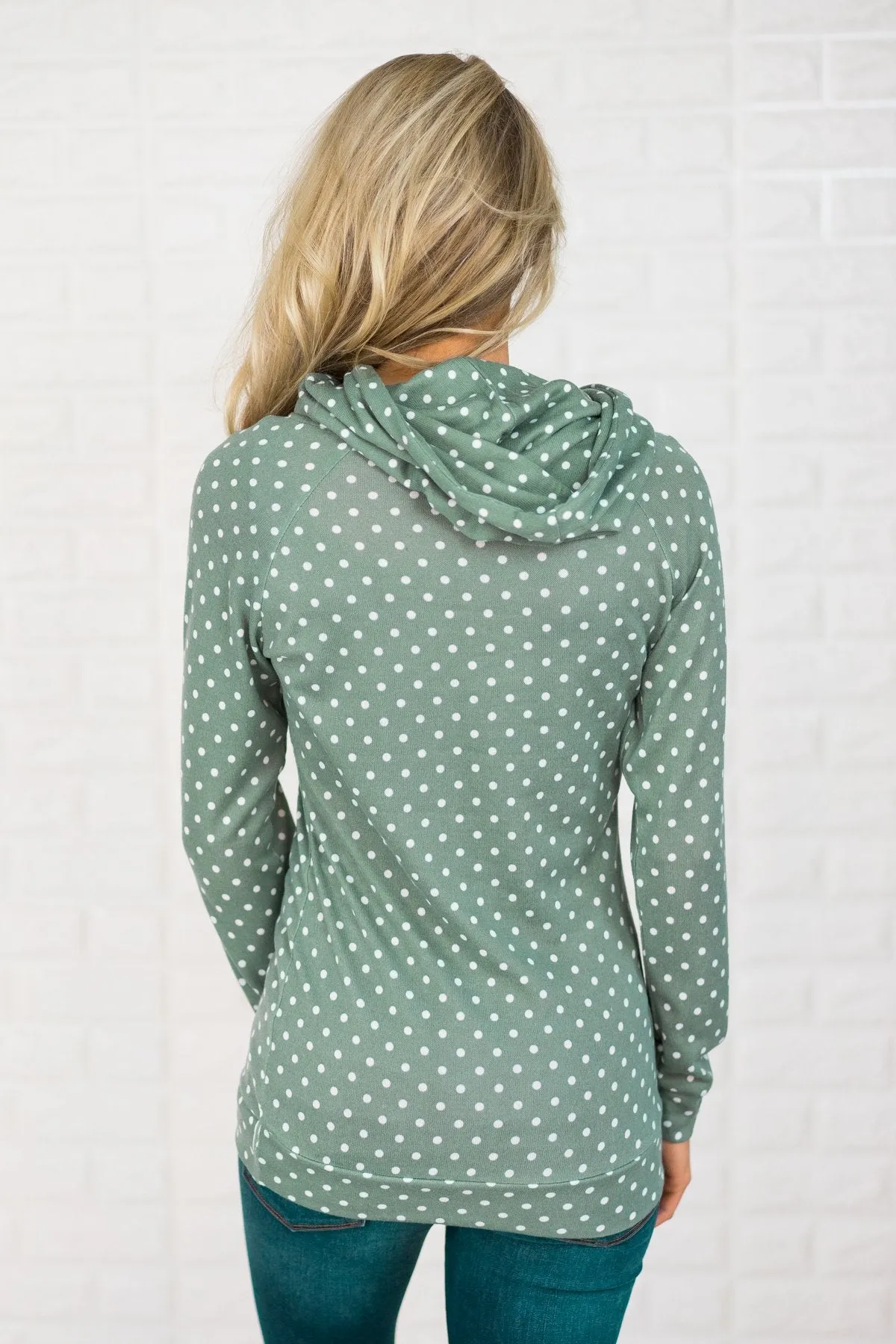 Ampersand Avenue Mint Polka Dot Hoodie