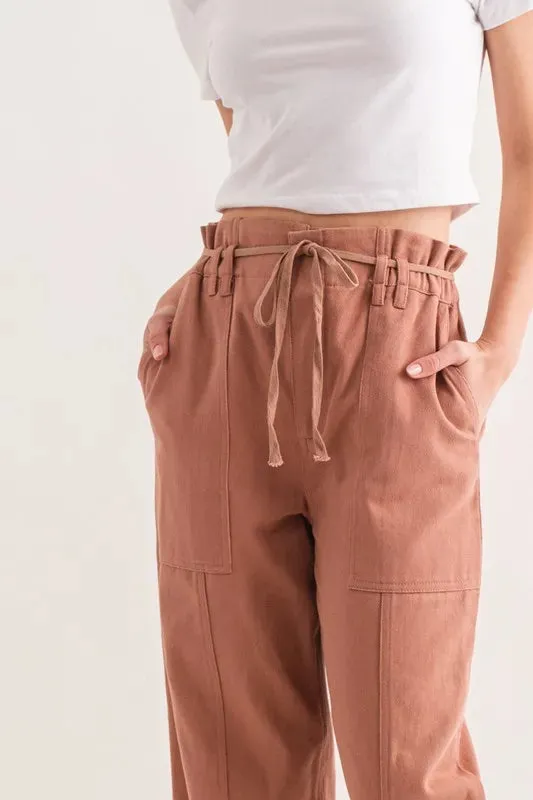 And The Why Waist Ribbon Casual Pants