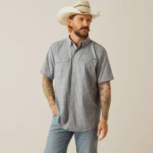 Ariat Men's VentTEK Outbound Fitted Short Sleeve Shirt Ombre Blue 10055227