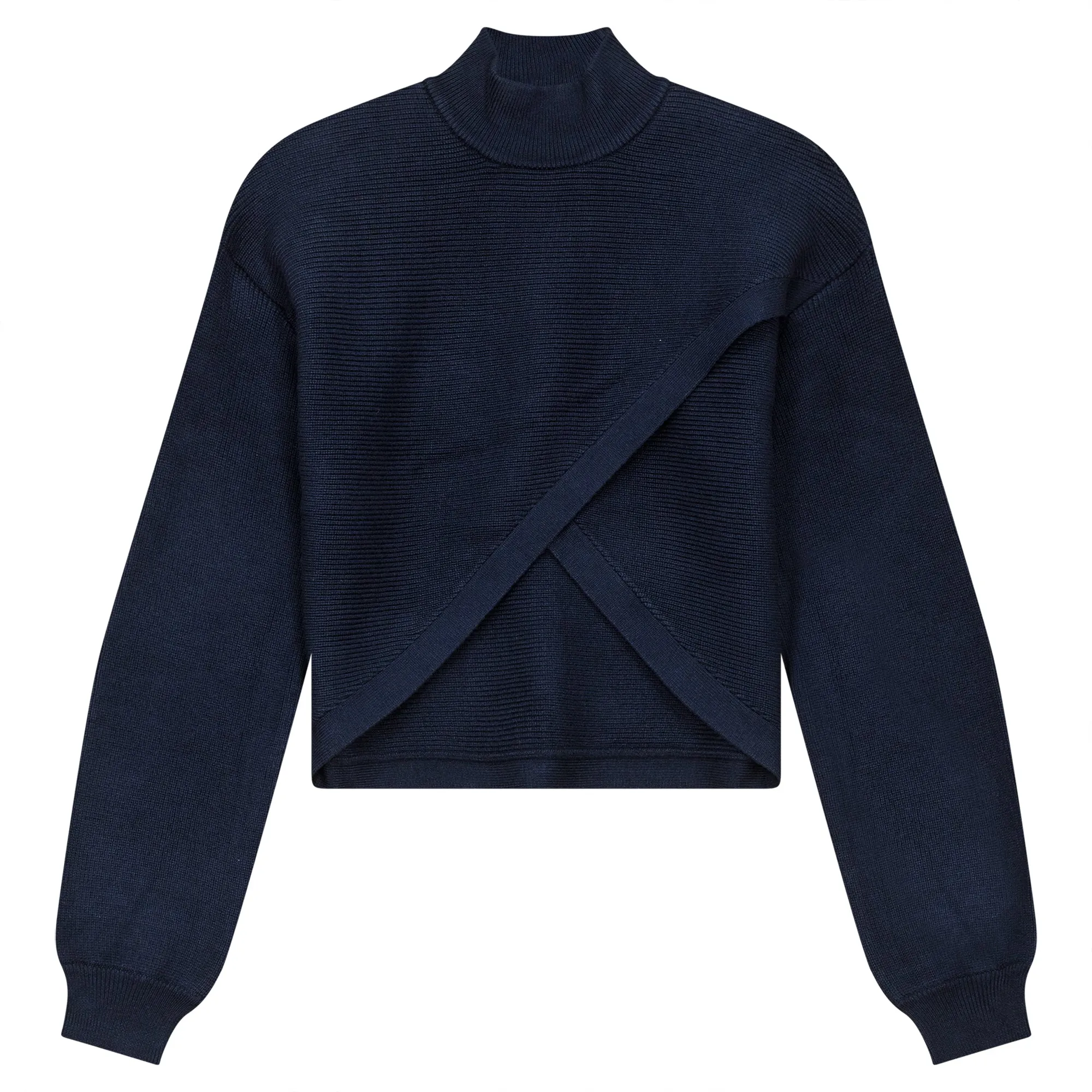 Arm wrap navy turtleneck top by Gem