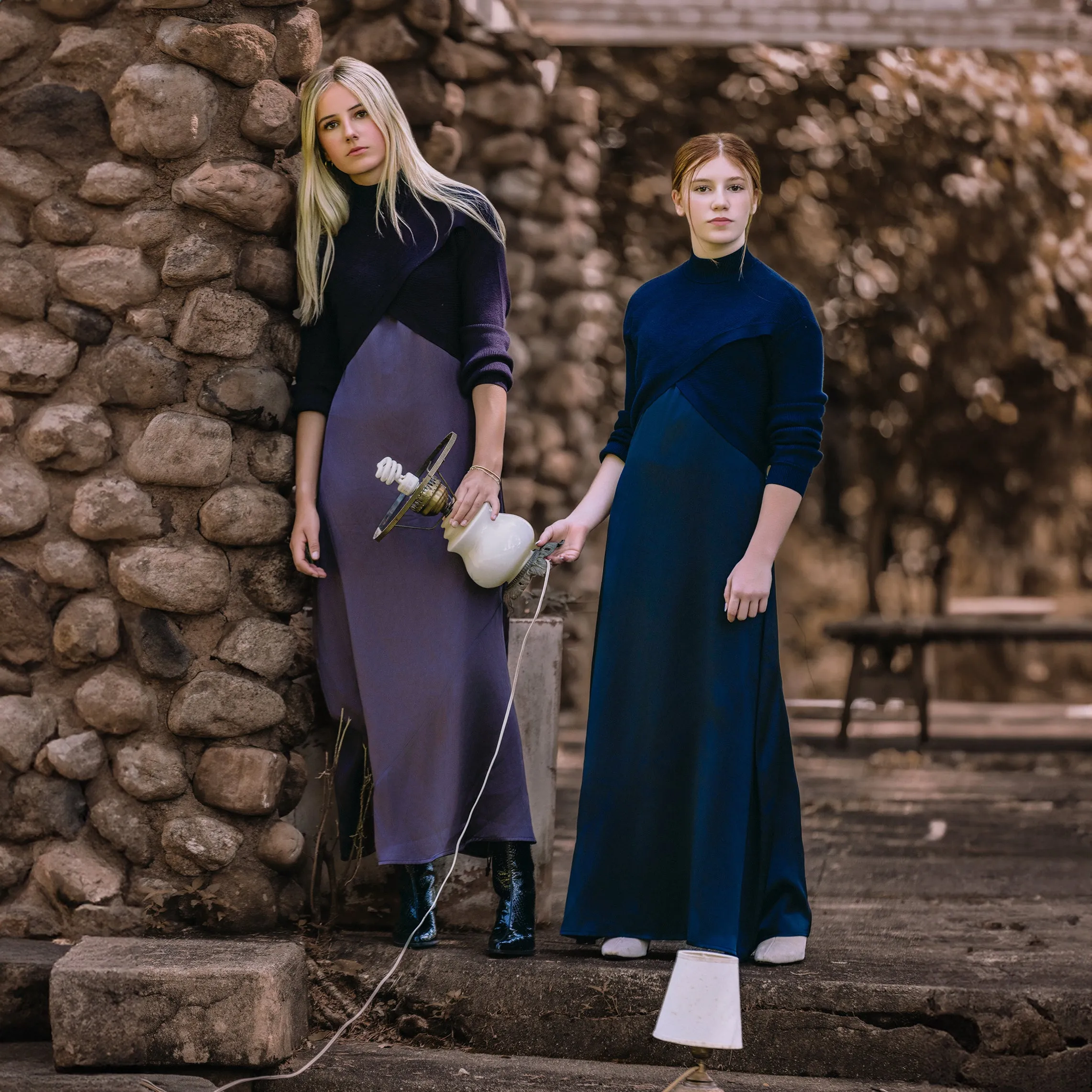 Arm wrap navy turtleneck top by Gem