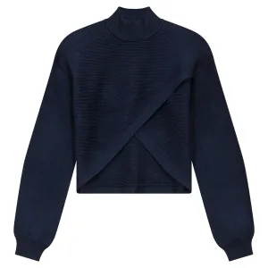 Arm wrap navy turtleneck top by Gem