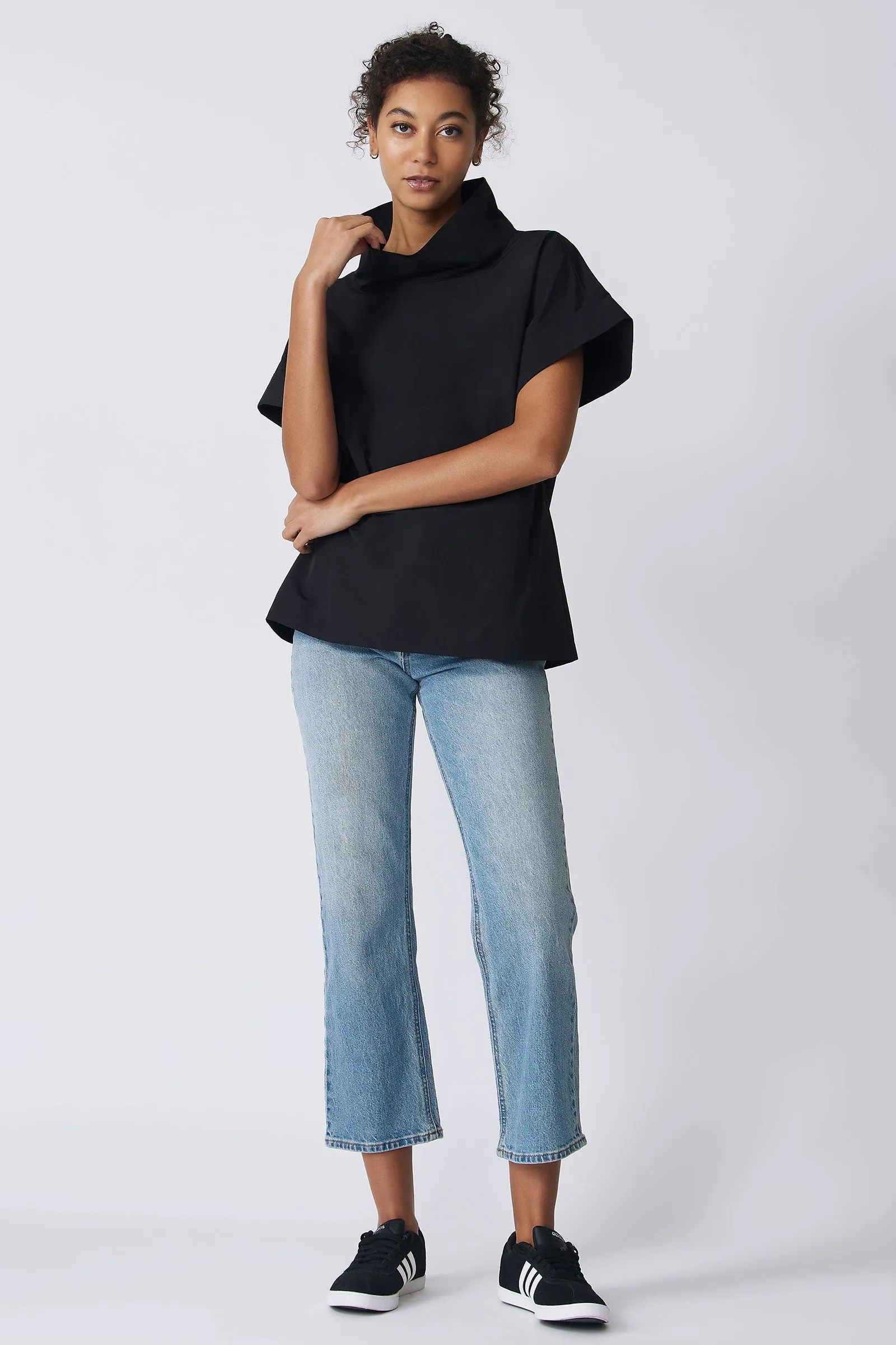 Ary Cuff Kimono Tee - Black Broadcloth