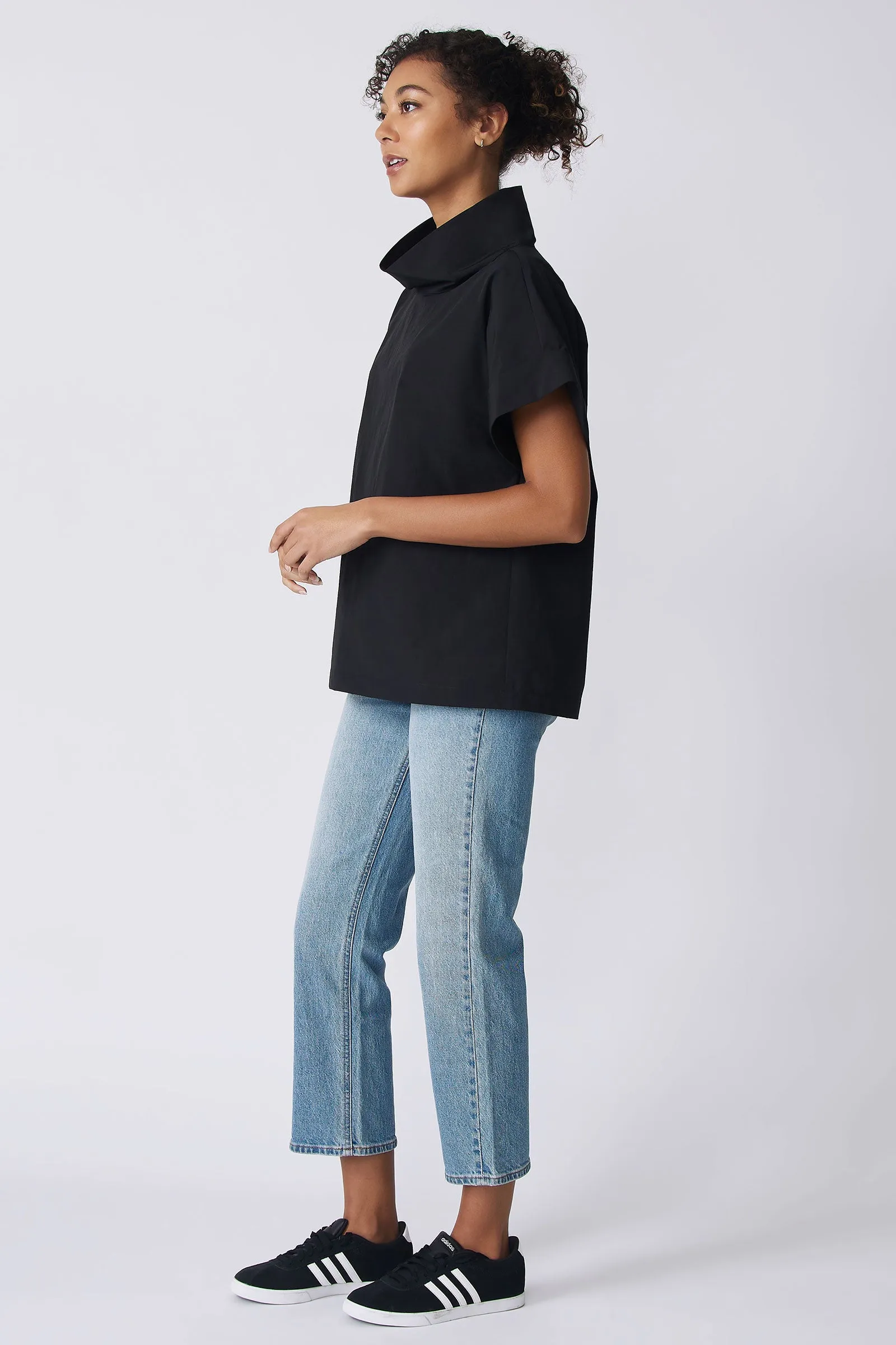 Ary Cuff Kimono Tee - Black Broadcloth