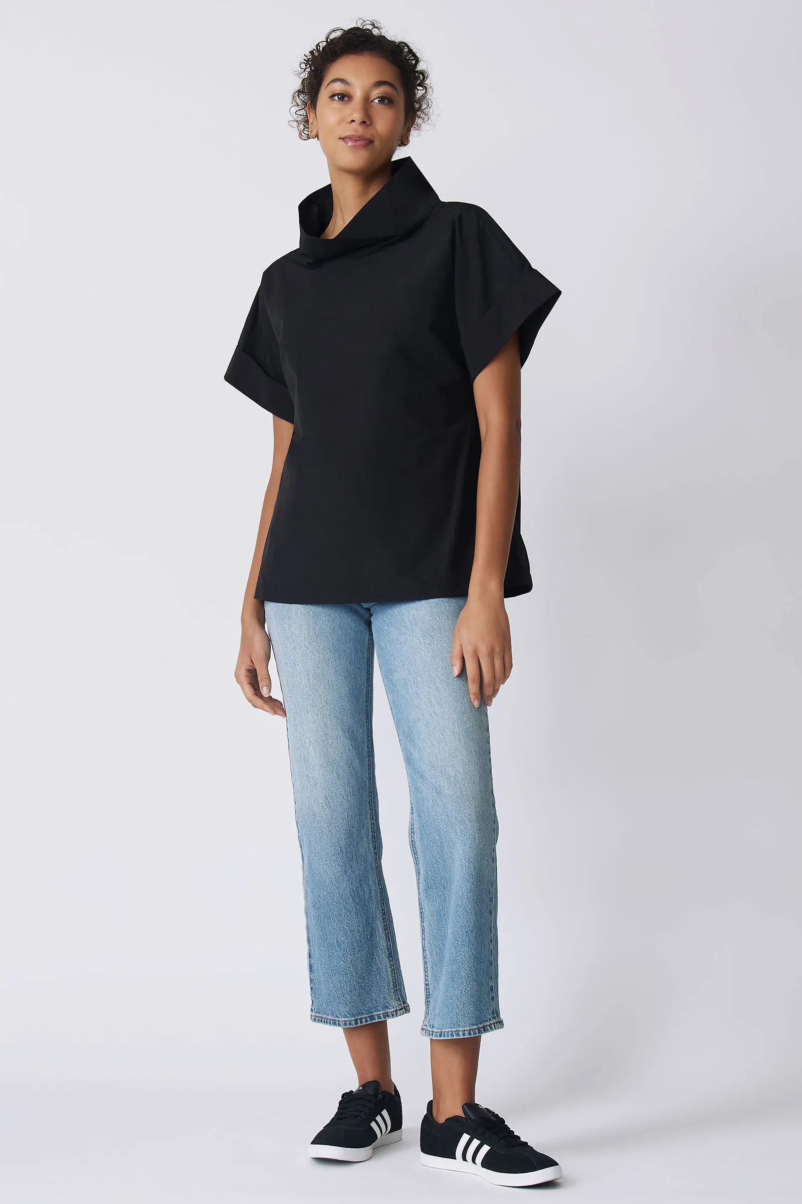 Ary Cuff Kimono Tee - Black Broadcloth