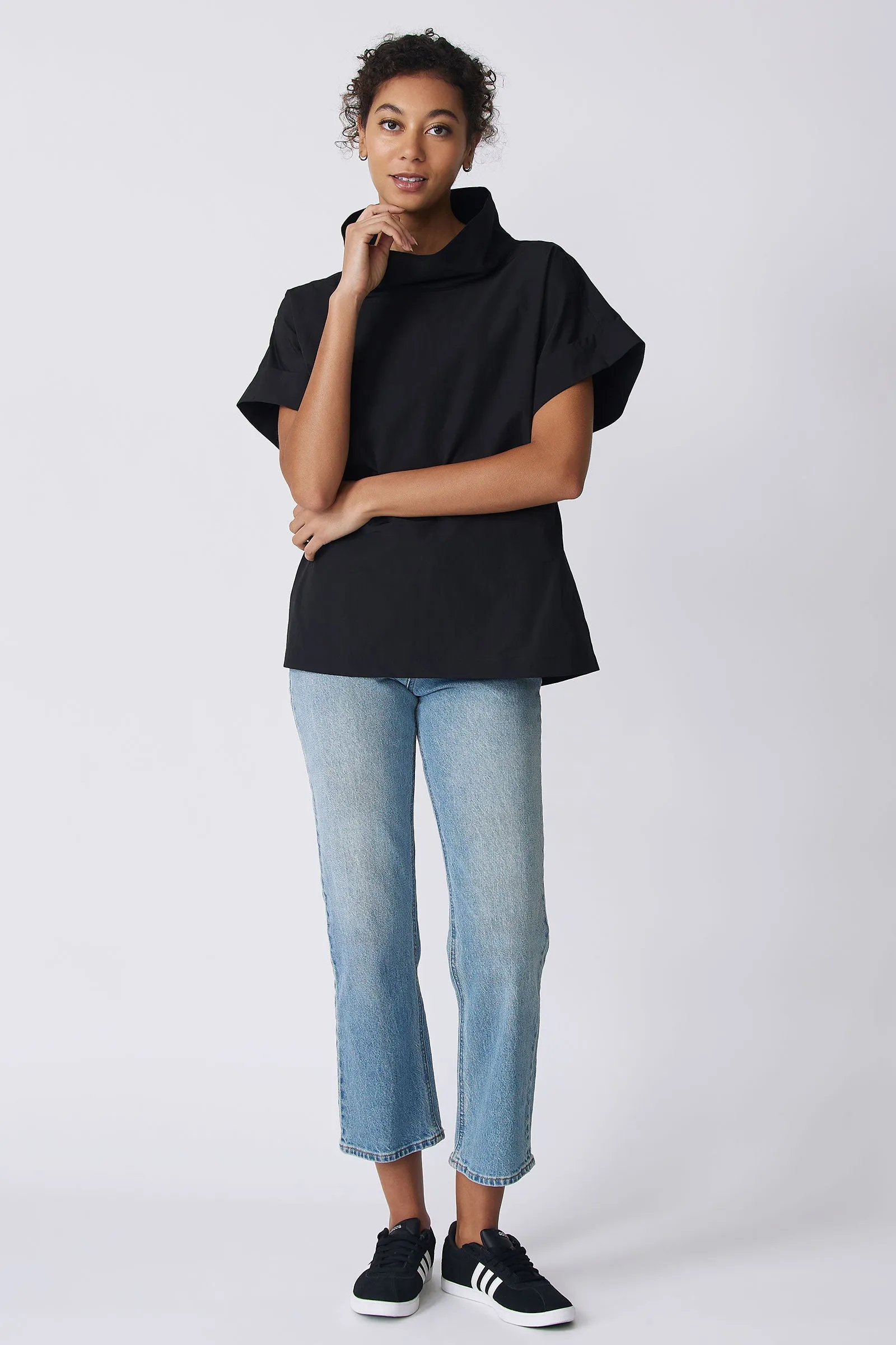 Ary Cuff Kimono Tee - Black Broadcloth
