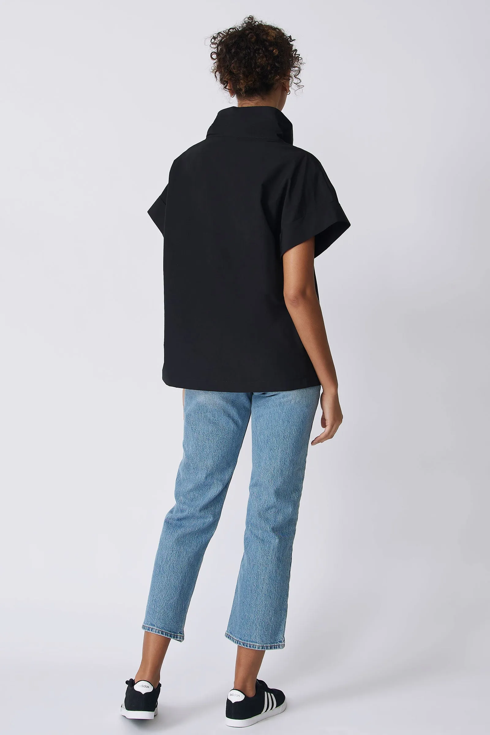 Ary Cuff Kimono Tee - Black Broadcloth
