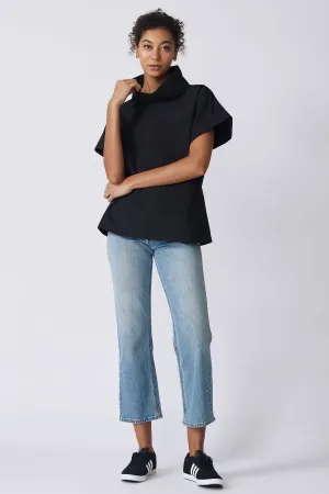 Ary Cuff Kimono Tee - Black Broadcloth