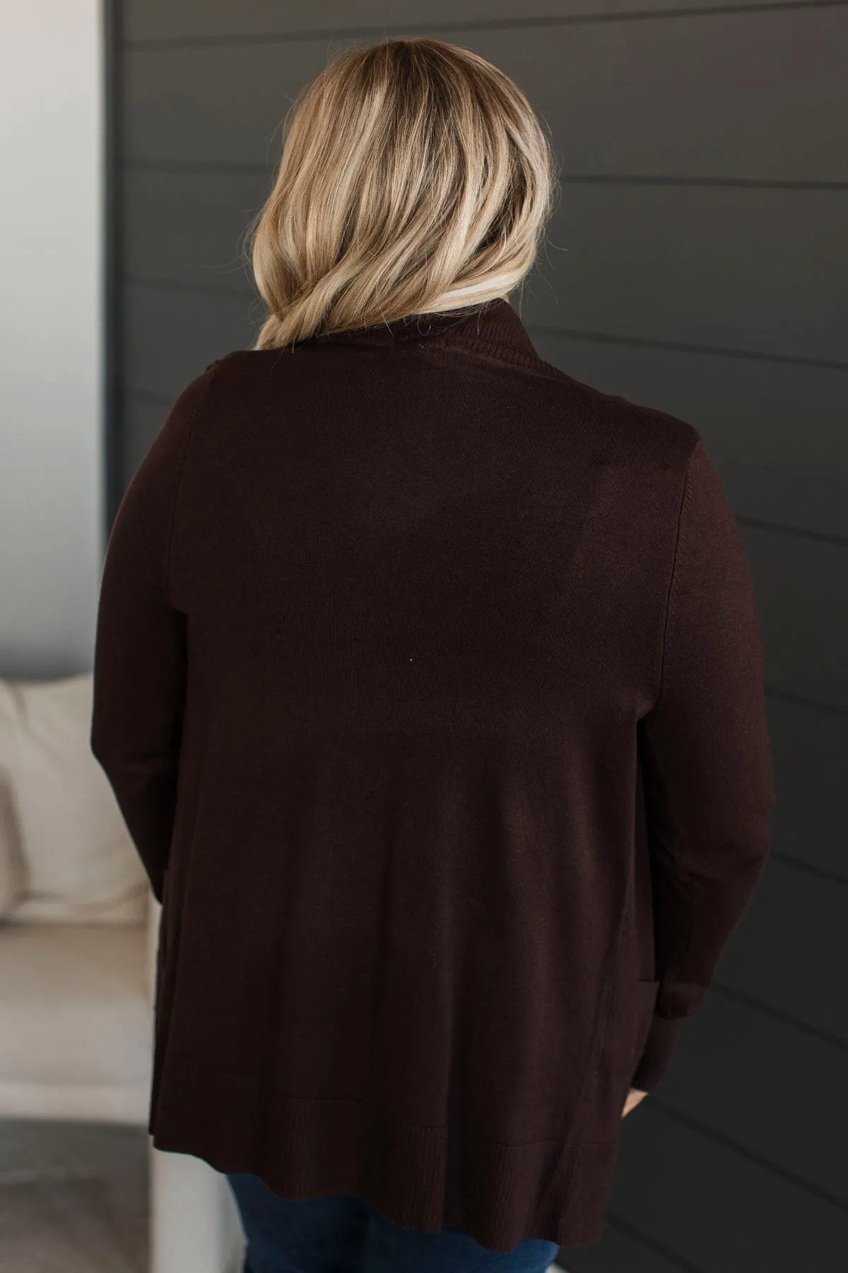 As Easy As Can Be Cardigan- Dark Brown