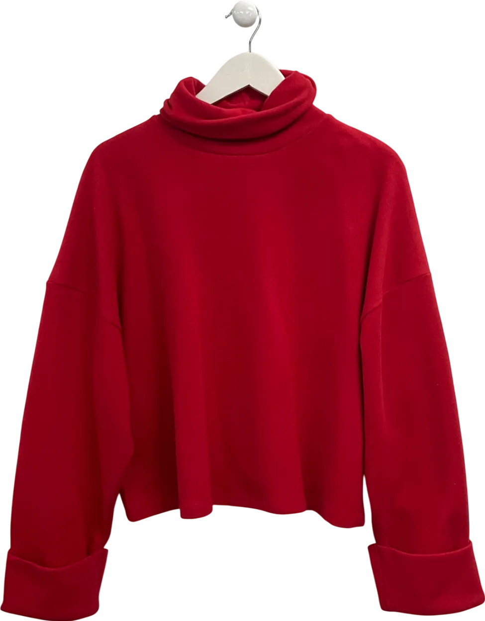 ASOS Red Supersoft Roll Neck Jumper UK M