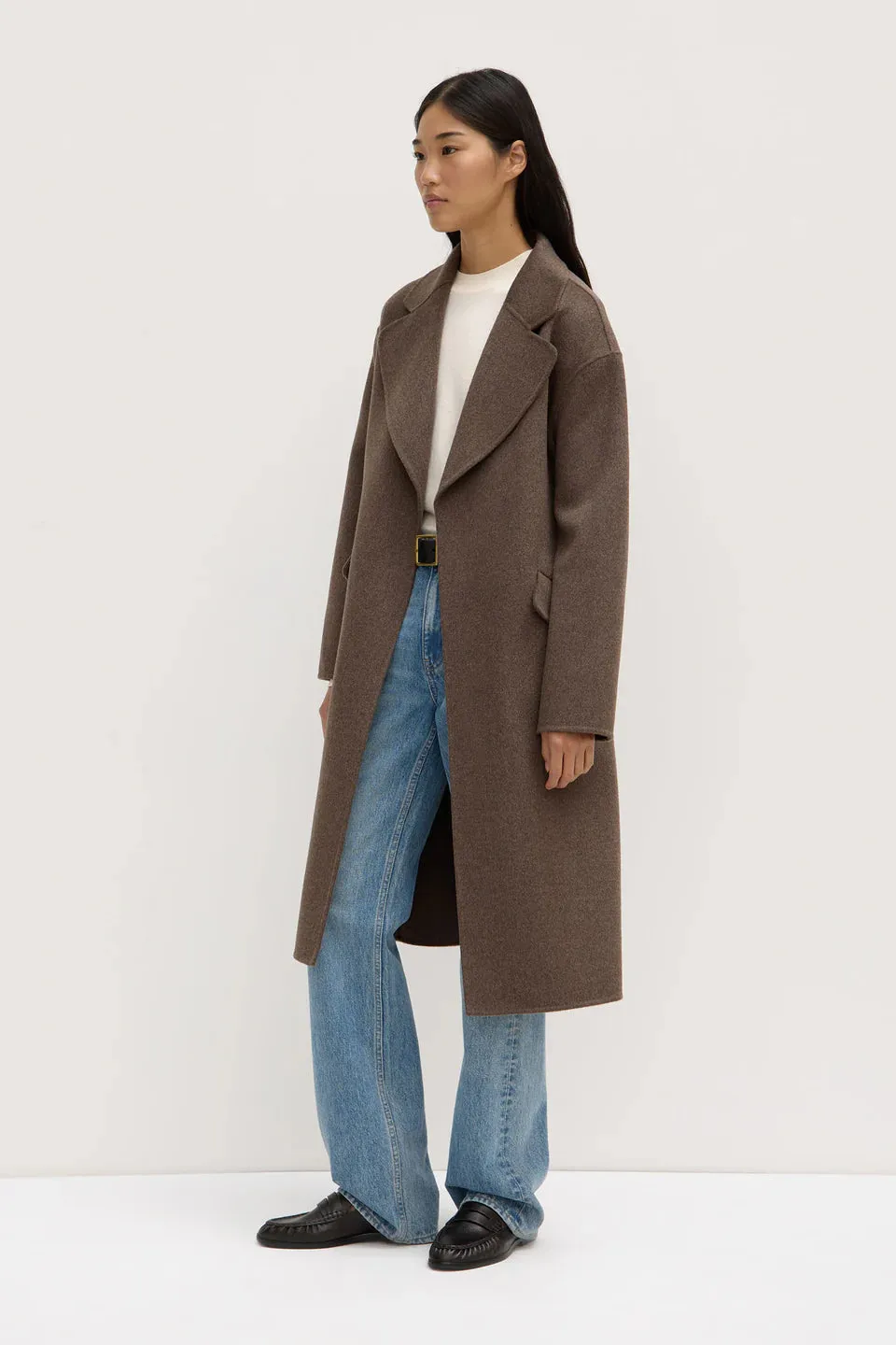 Assembly Label - Sadie Single Breasted Wool Coat (Cocoa Marle)