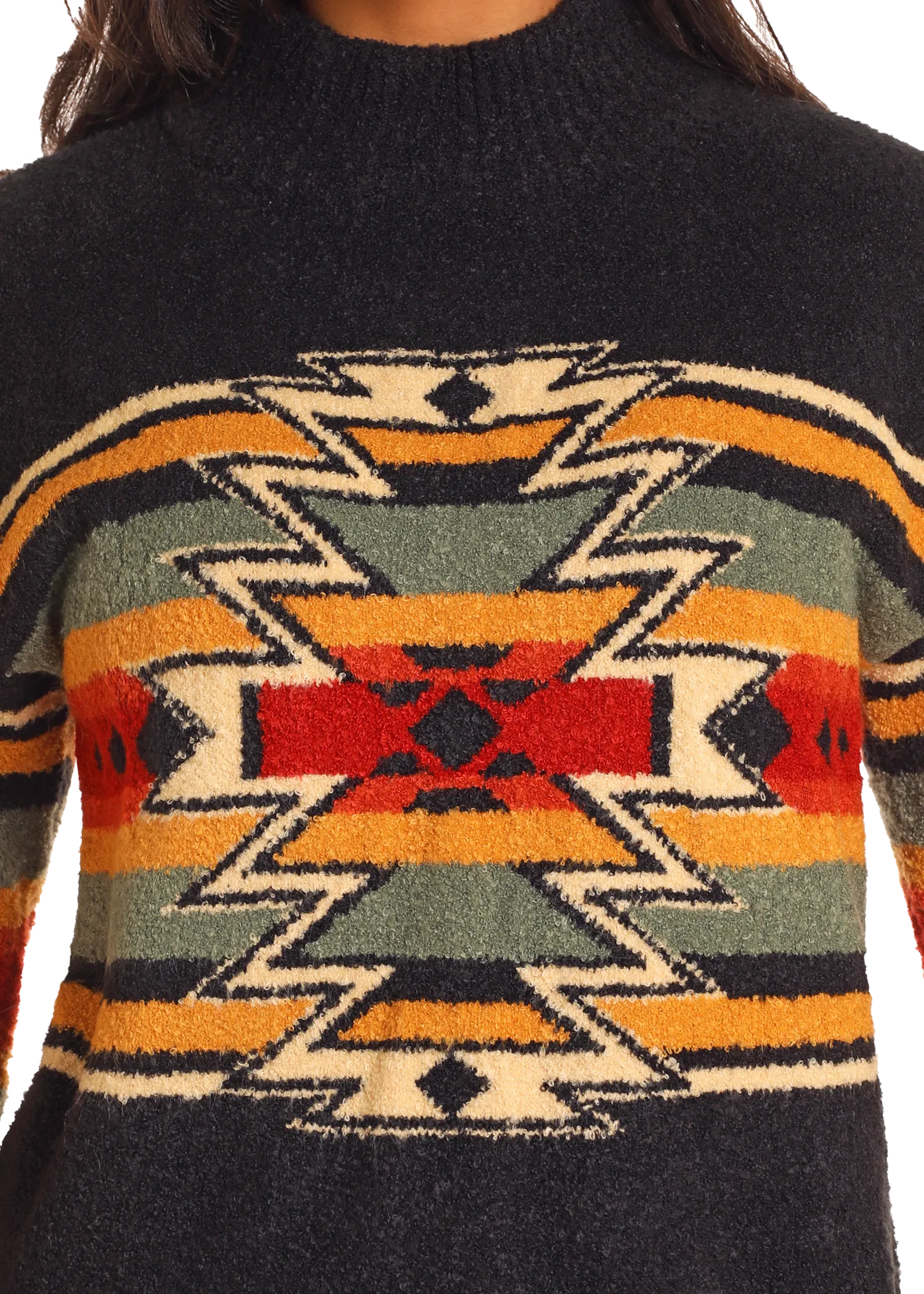 Aztec Mock Neck Sweater