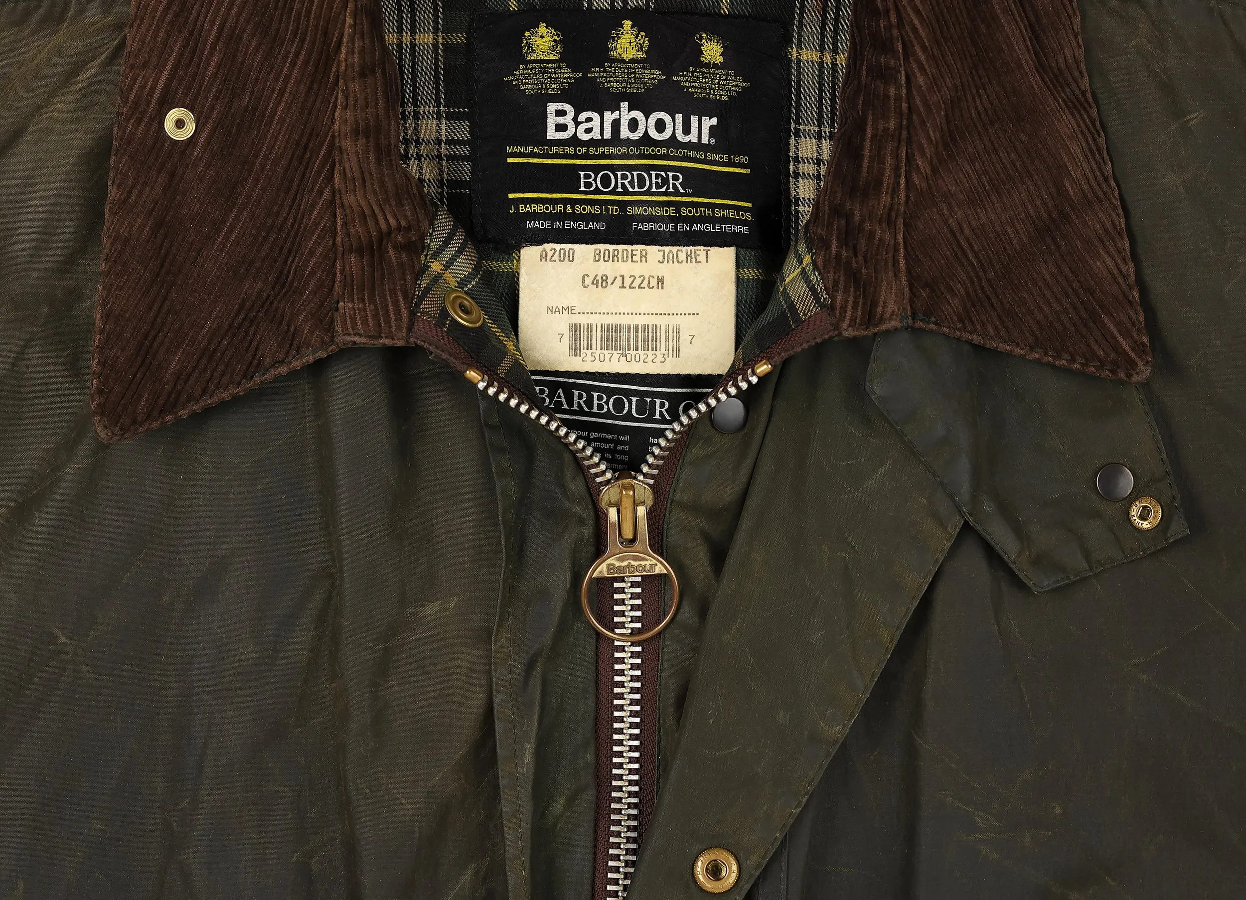 Barbour Border Wax Jacket - Green - XXL