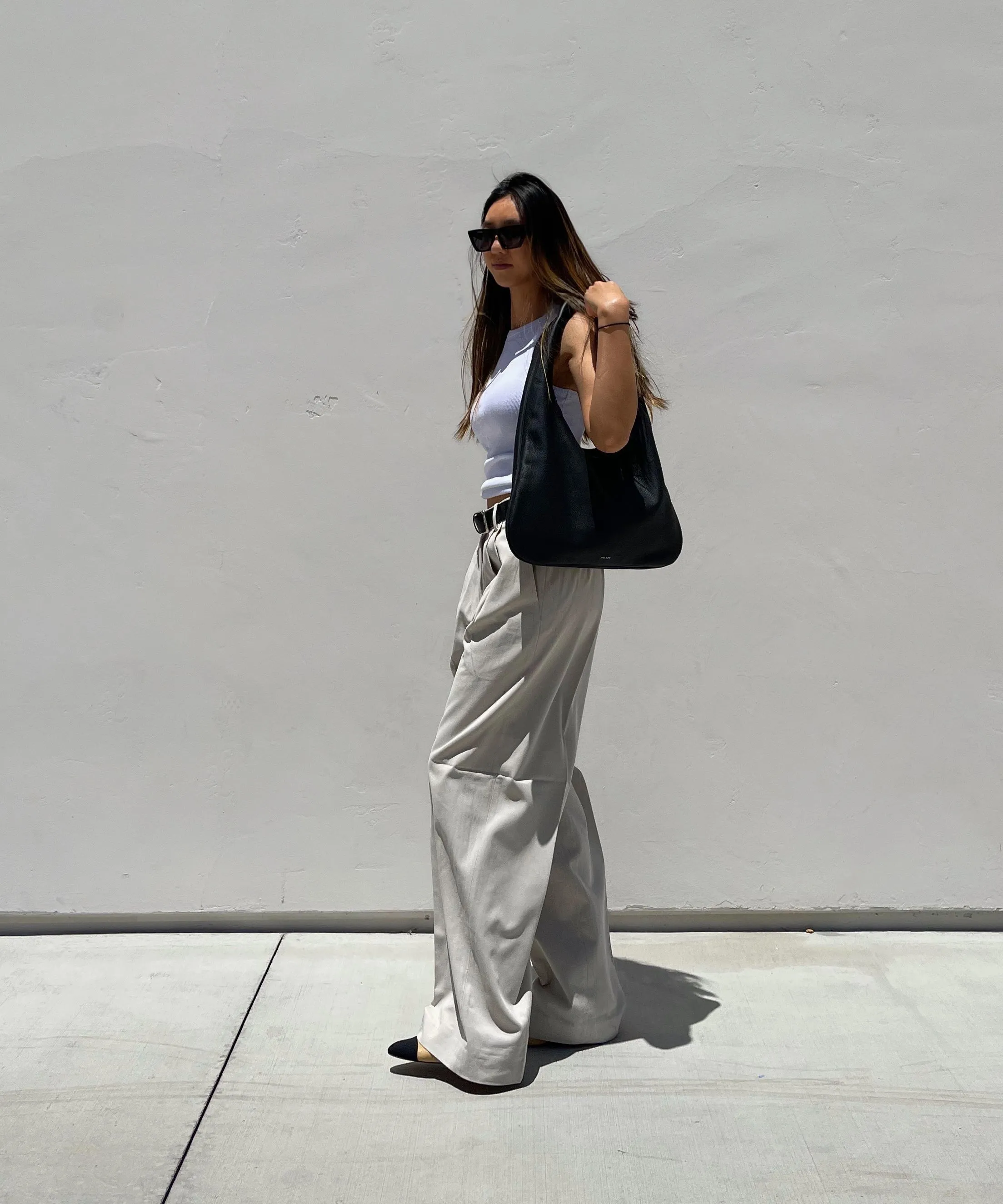 Beige Twill Cotton Pants
