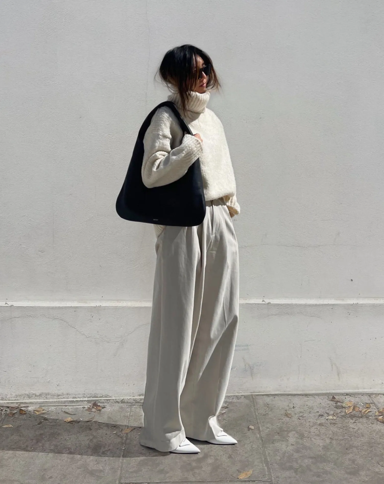Beige Twill Cotton Pants