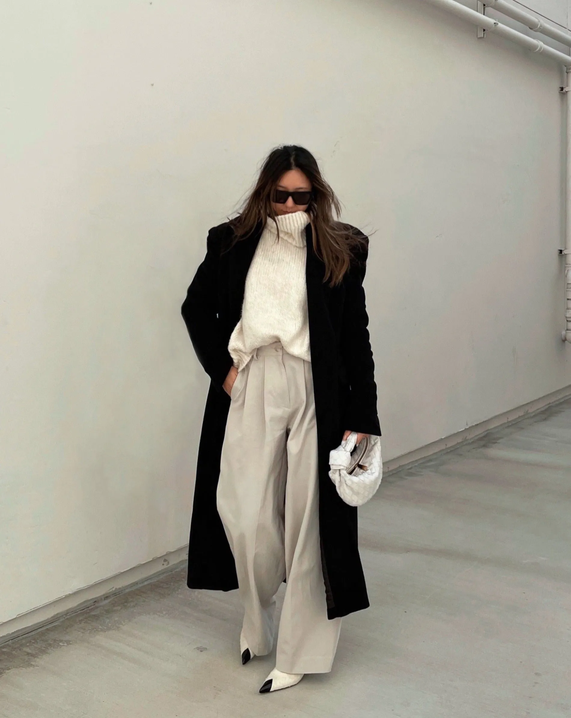 Beige Twill Cotton Pants