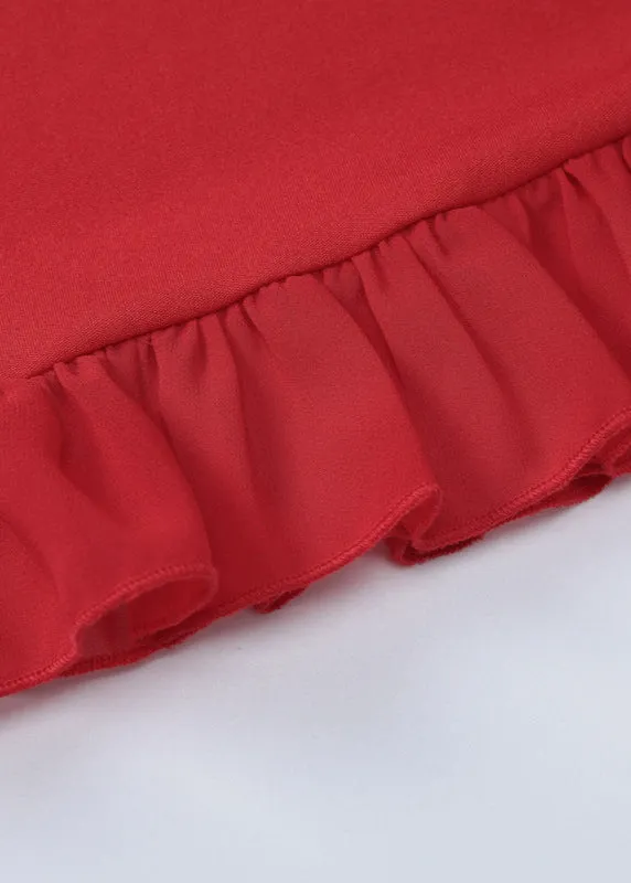Bella Rouge - Ruffled Tie-Strap Mini Dress