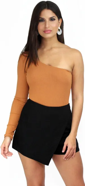 Beside Me One-Shoulder Amber Bodysuit